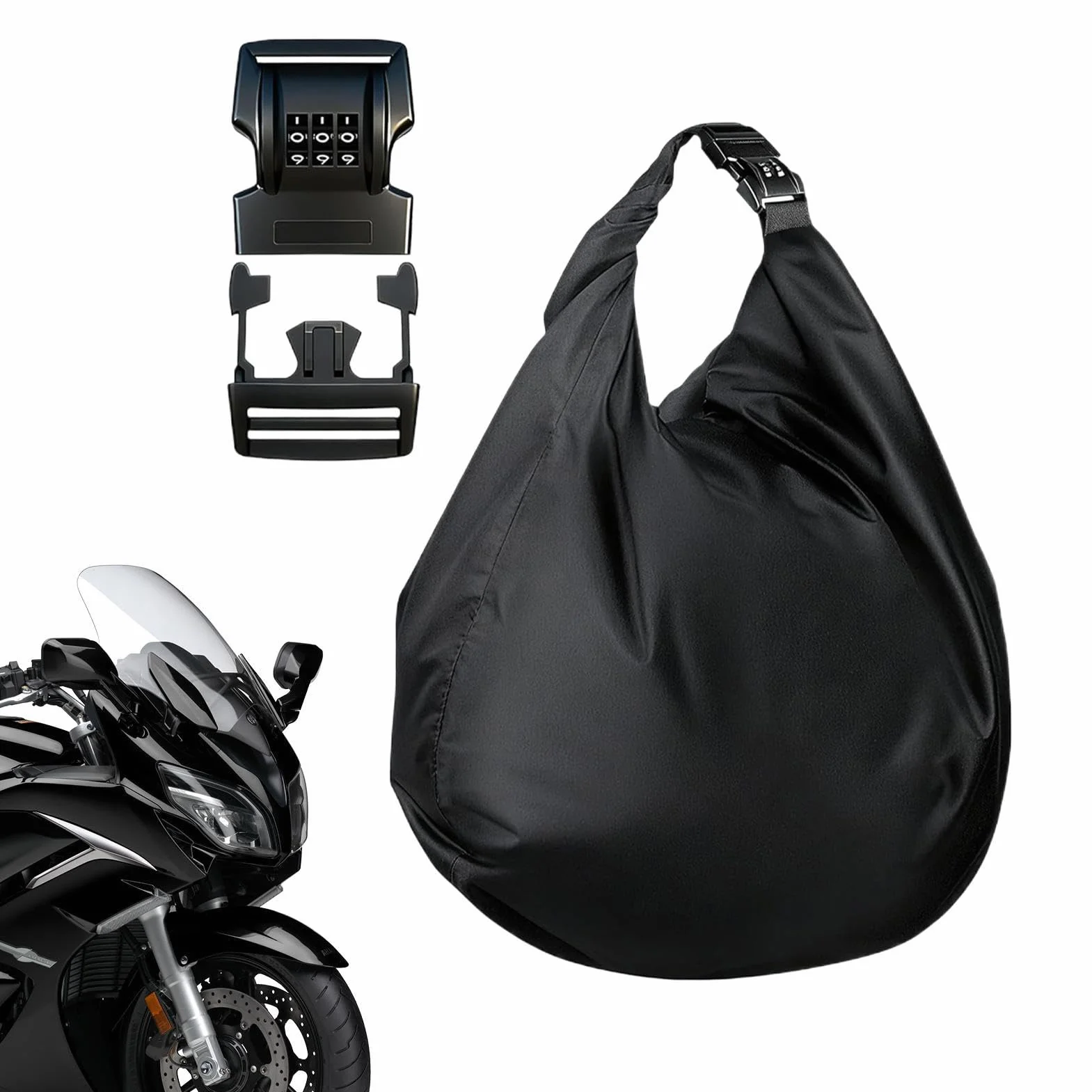 Twarda torba na kask, wodoodporna, pyłoszczelna obudowa z zamkiem szyfrowym | na kask motocyklowy - do jazdy na nartach motocyklowych rowerach podróżnych, spawalniczych, baseballowych