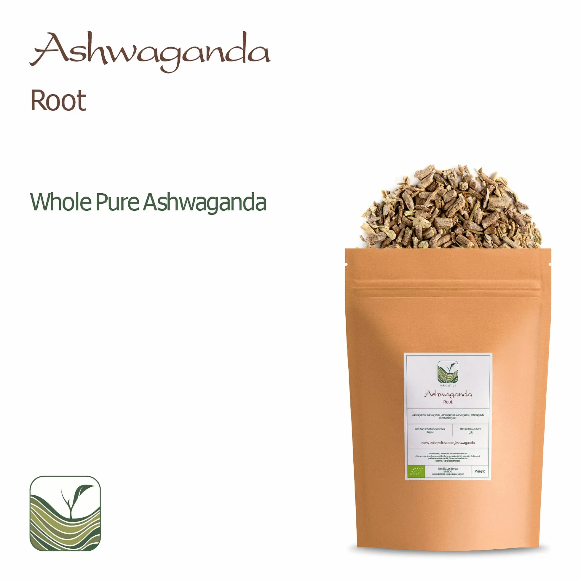 Ashwagandha Organic Root India - For Relexation - Ashwanda Roots - Ashwagonda - Indian Ginseng - Poison Gooseberry - Winter Cherry