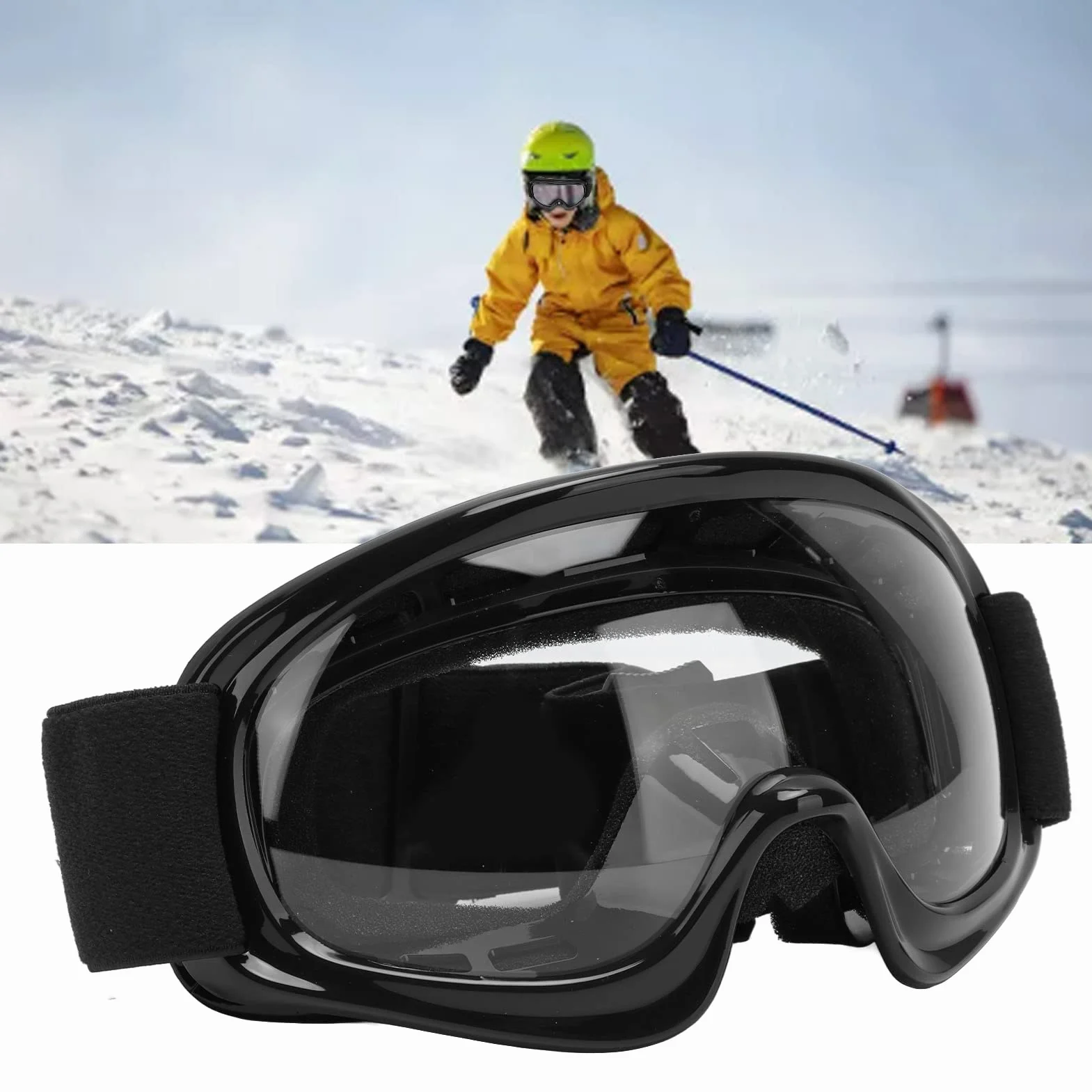 Gogle Dirt Bike, Wiatroodporne Gogle Motocyklowe Motocross, Regulowane Wygodne Gogle Snowboardowe, Gogle ATV do Jazdy na Rowerze Przełajowym Codzienne Podróże Wspinaczka Górska
