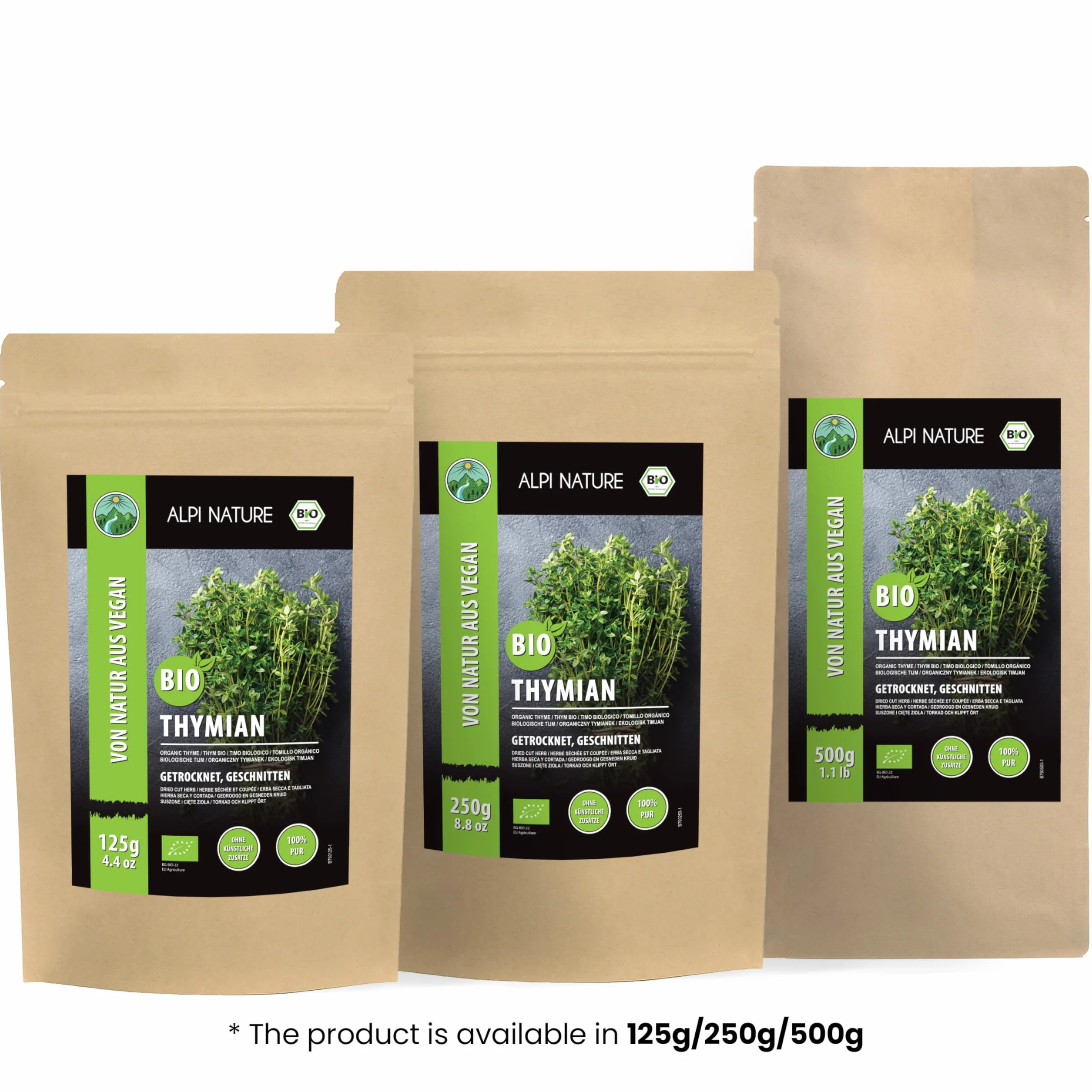 Alpi Nature Ekologiczny Suszony Tymianek 250g, Suszone i Rozcierane Ziele, Przyprawa Tymianek