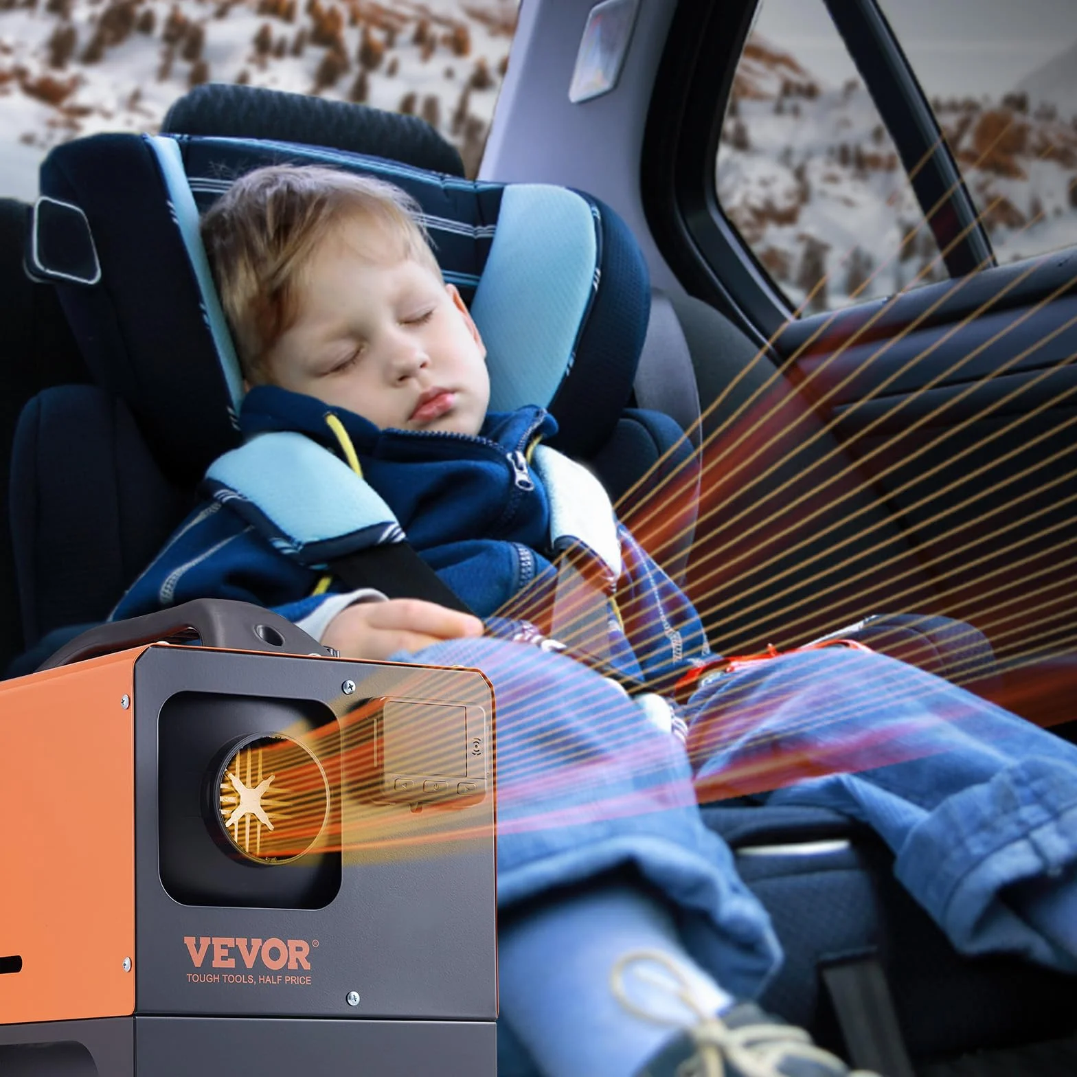 VEVOR Podgrzewacz powietrza Diesel All-in-One 12V 5KW 8℃-36℃ Pilot zdalnego sterowania