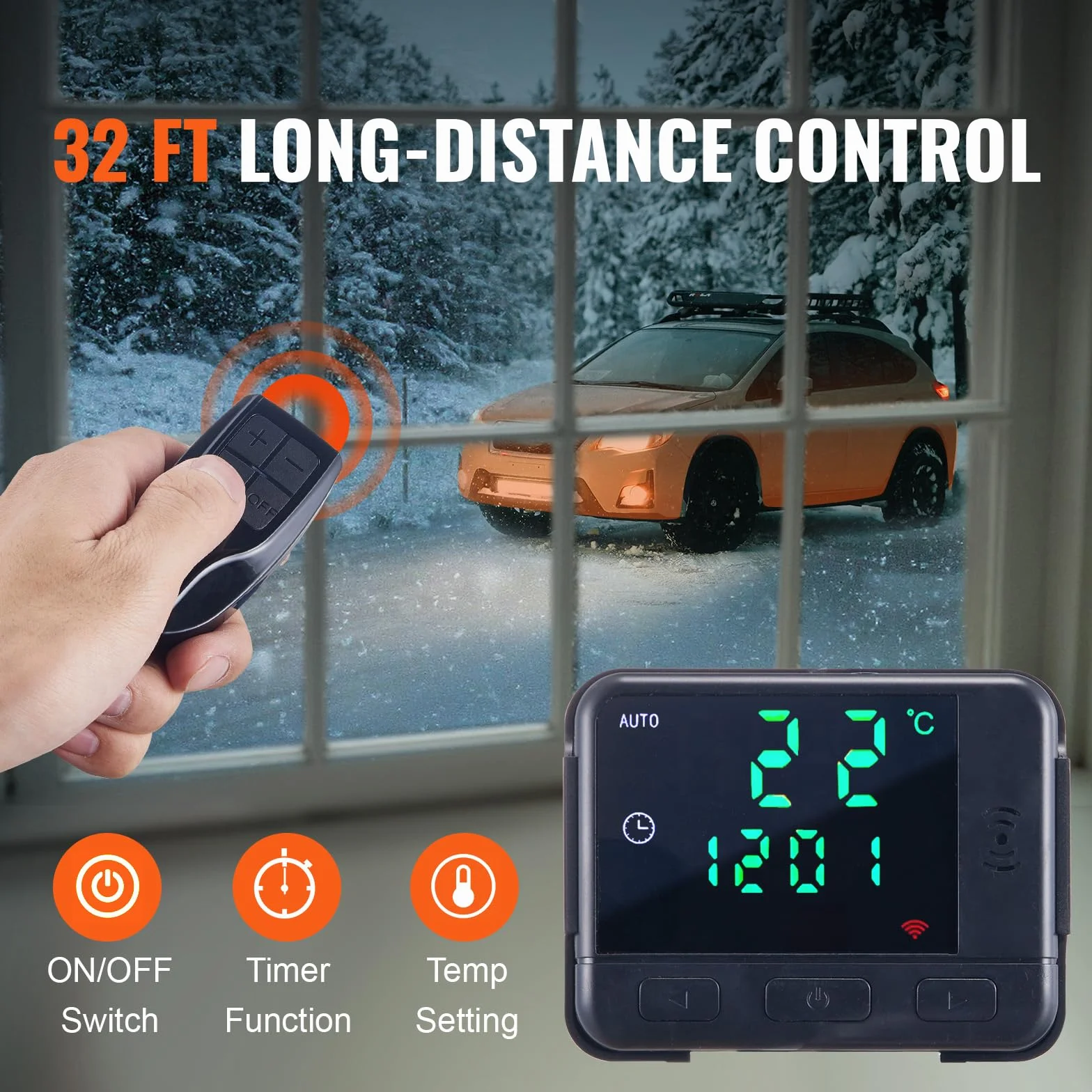 VEVOR Podgrzewacz powietrza Diesel All-in-One 12V 5KW 8℃-36℃ Pilot zdalnego sterowania