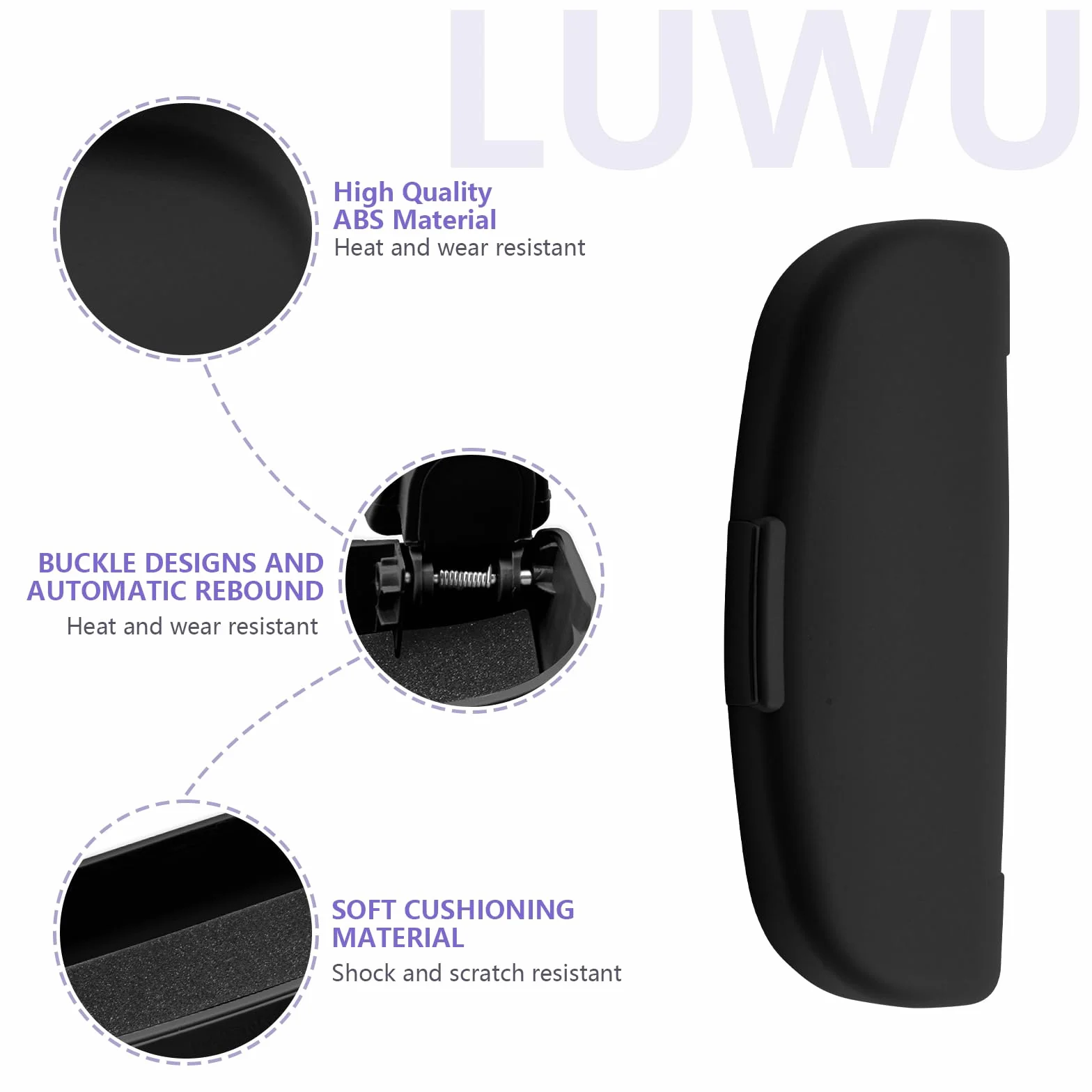 LUWU Pokrowiec na okulary przeciwsłoneczne dla Volv0 XC60 S60 V60 XC90 V90 S90 XC40 C40 2018-2024 Etui na okulary Volv0 M7 M8 Organizer na okulary przeciwsłoneczne do uchwytu do zawieszenia (czarny)