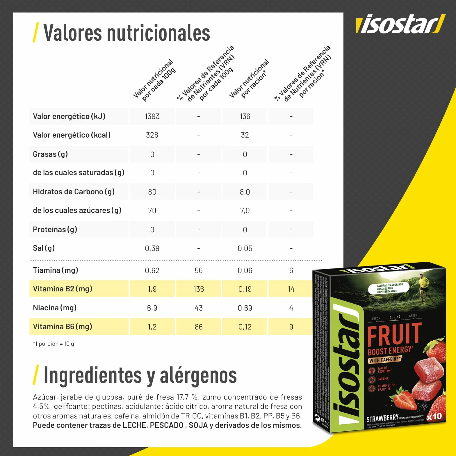 Isostar High Energy Fruit Boost Strawberry, zestaw 5 sztuk (5 x 100 g)