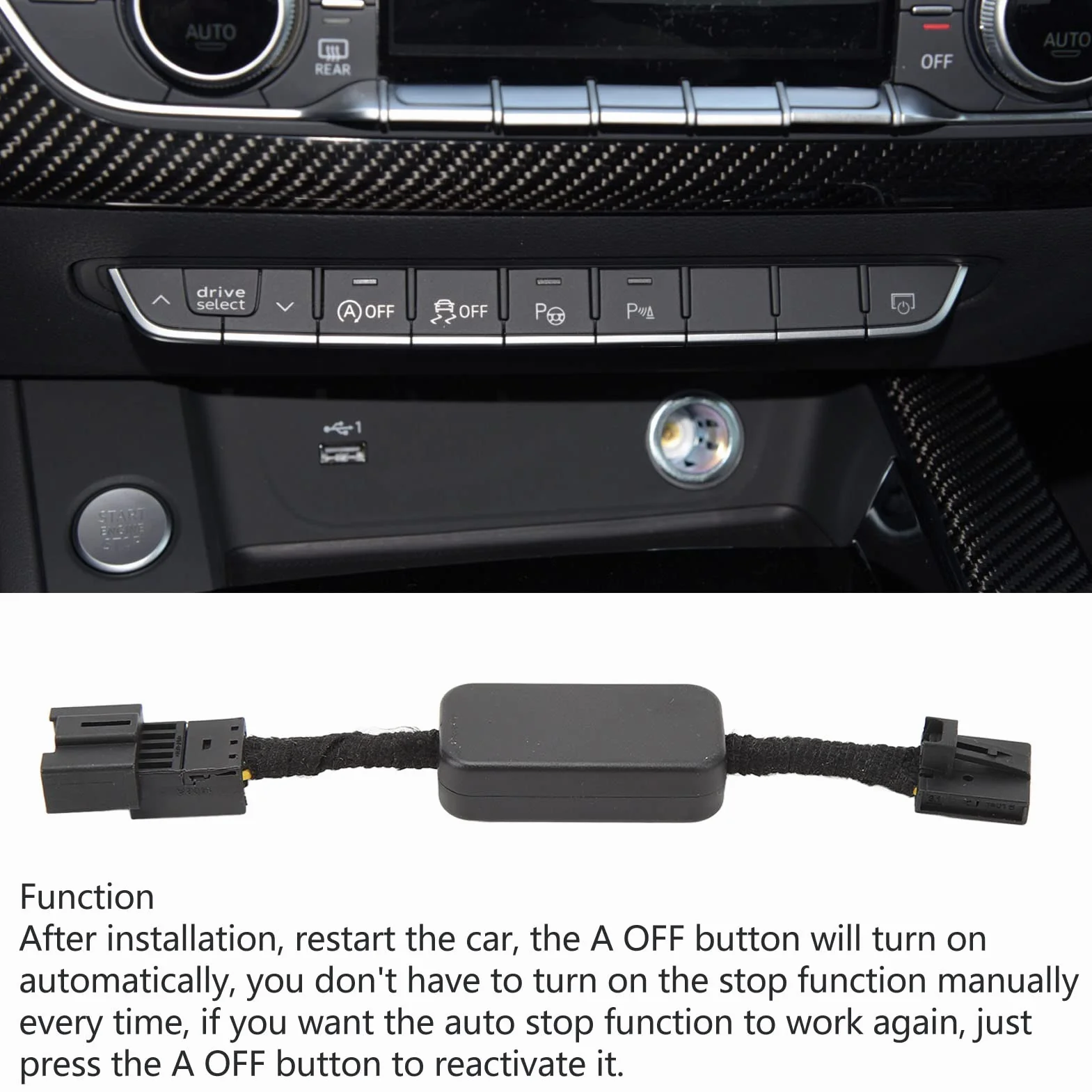 KIMISS Wyłącznik Auto Start Stop dla A4 S4 B9 2016-2023 – Eliminator Plug and Play, Wysoka Wydajność