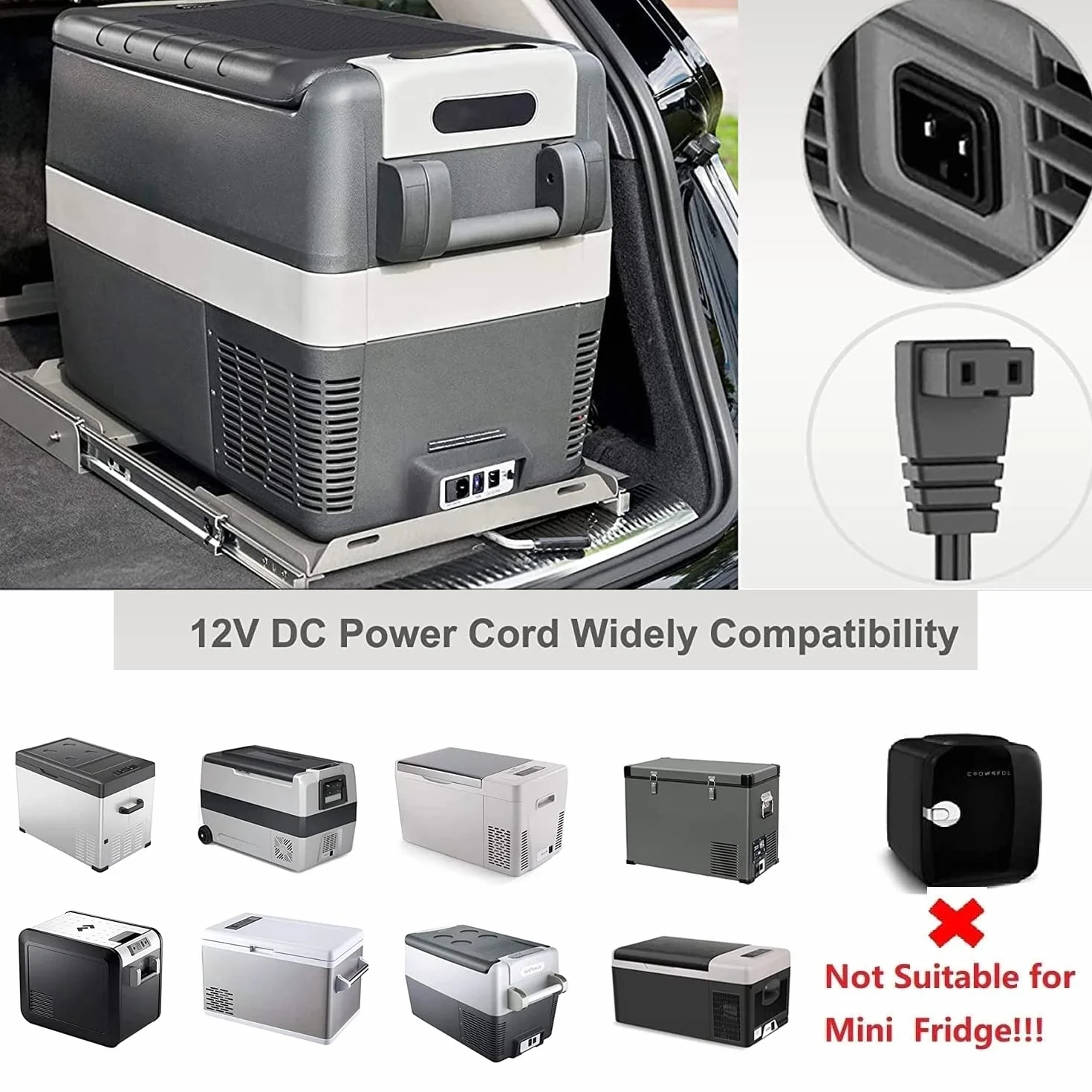 KFD 12 V Przedłużacz Ładowarka Samochodowa do lodówki Przenośna Elektryczna Dometic Mobicool FR40 Alpicool Waeco CF CDF Wtyczka zapalniczki 12 V DC Kabel Lodówka 12V DC Power Cord Lodówka Samochód
