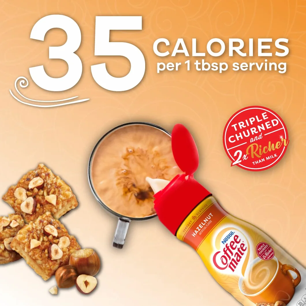 Nestle Coffee mate Hazelnut Liquid Coffee Creamer, 16 FL OZ