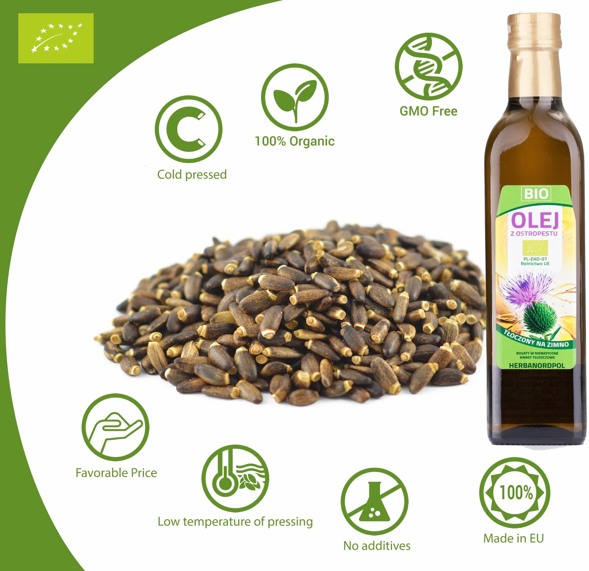 Olej z Ostropestu BIO Odmiany SILMA 500ML