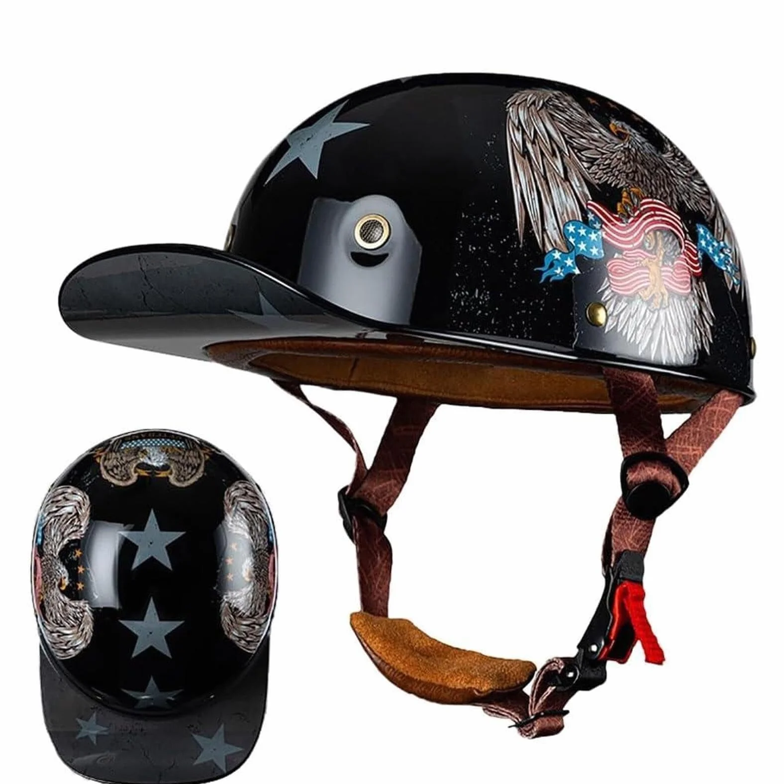 Kask motocyklowy w stylu vintage Retro otwarte kaski motocyklowe z regulowaną klamrą z mechanizmem szybkiego uwalniania Zatwierdzony przez DOTECE Dorosły