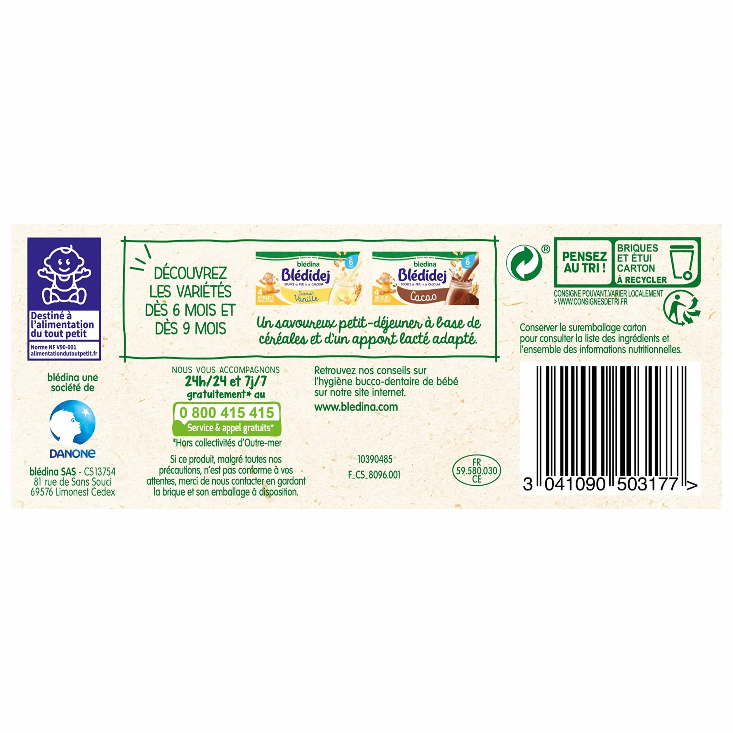 Blédina Blédidej Smak Mleczny 4 x 250ml Od 6 miesięcy
