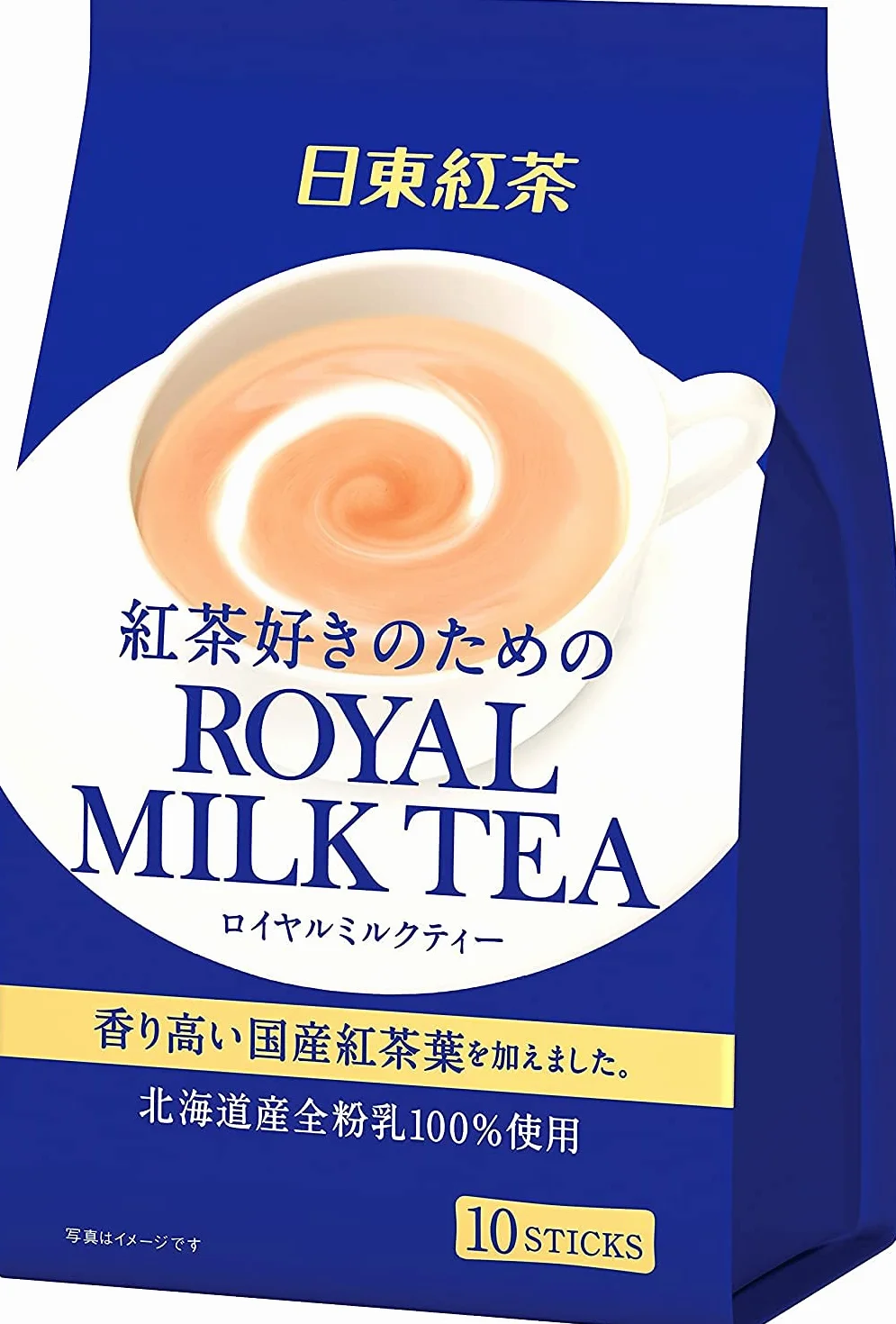 Nitto Royal Milk Tea herbata mleczna japońska czarna liście herbaty mleko Hokkaido 10 patyczków x 4 opakowania