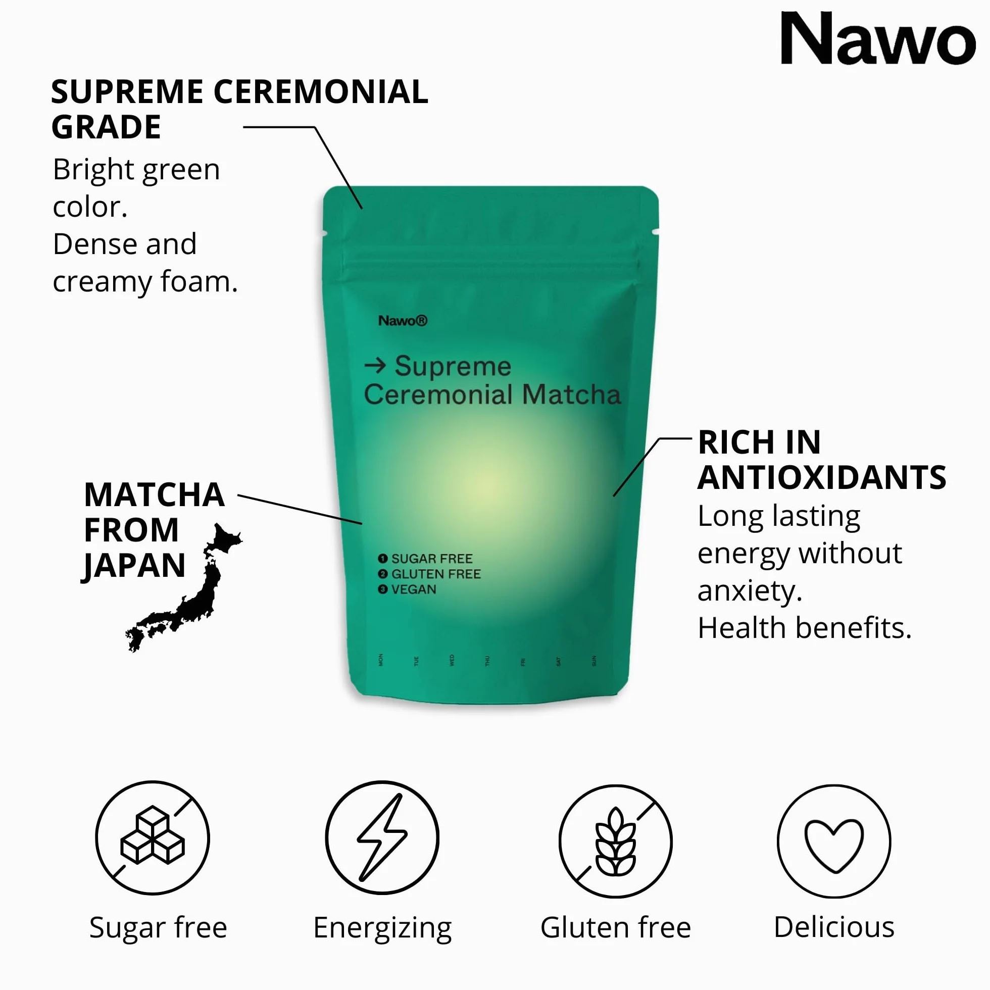 Nawo Matcha Barista 500 g Ekologiczna Zielona Herbata z Japonii Klasa Supreme Ceremonial