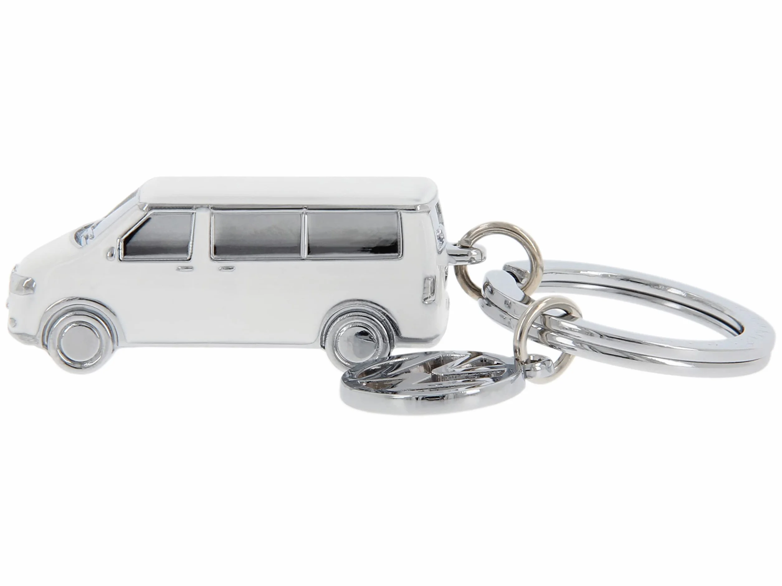 BRISA VW Collection – Volkswagen 3D metalowy breloczek do kluczy, pierścień do kluczy, akcesoria w stylu T5/T6 Bulli Bus (Classic Bus/srebrny)