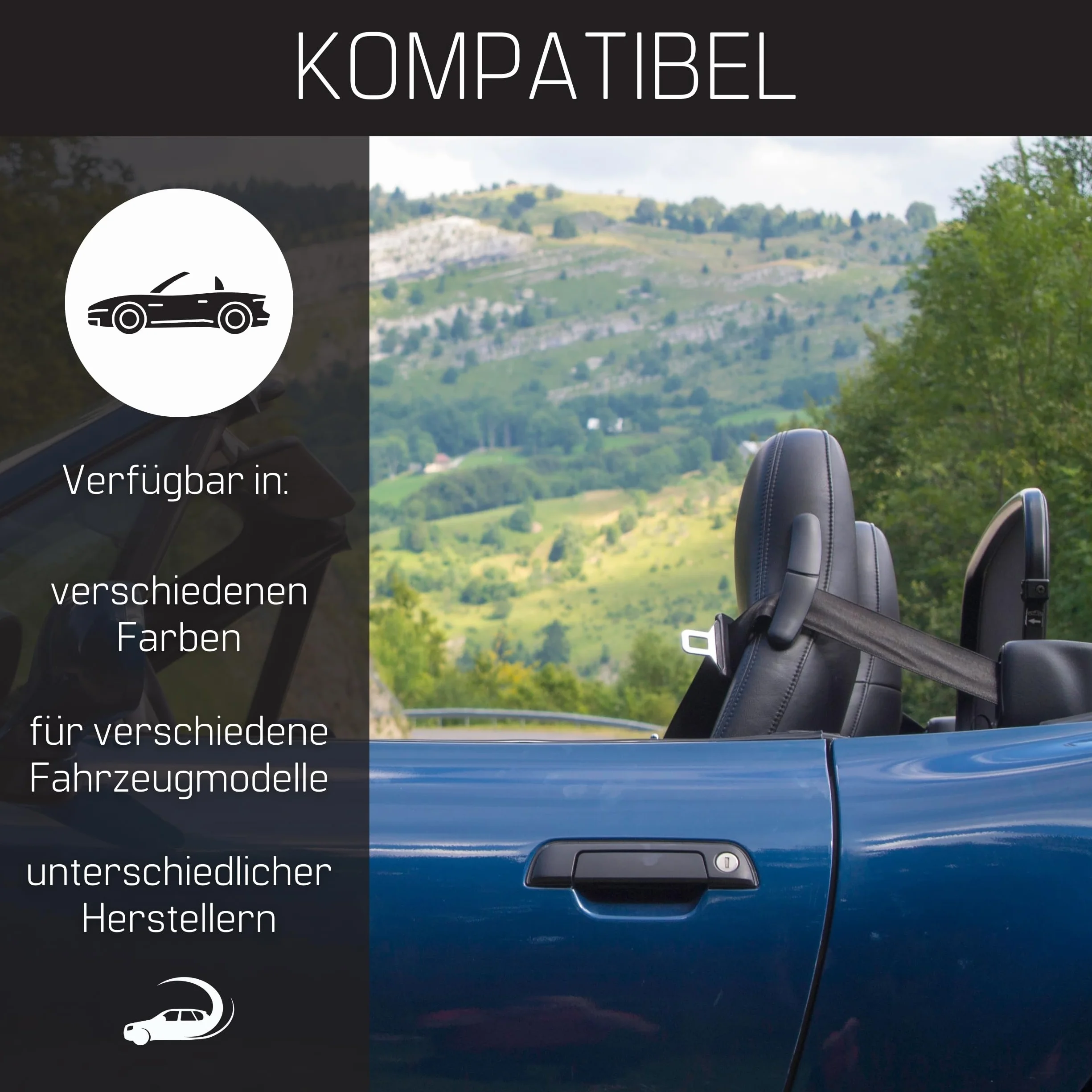 deflektor wiatru kompatybilny z Audi A4 Cabrio Typ B6 & B7 rocznik 2002-2009 (Czarny) – uniwersalny deflektor wiatru z szybkozłącze bez torby