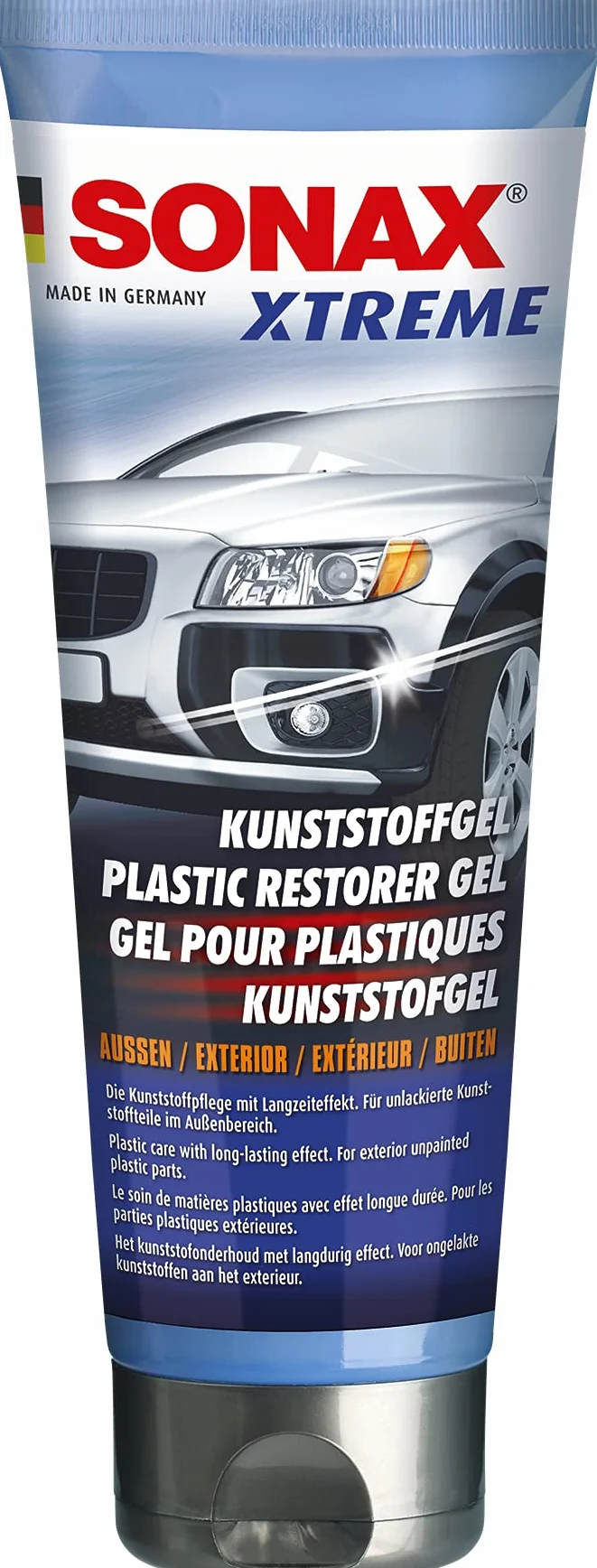 SONAX XTREME PLASTIC RESTORER GEL (250 ml) - Pielęgnacja plastiku o długotrwałym działaniu. Uszczelnia i chroni niepomalowane części zewnętrzne | Nr artykułu 02101410-810
