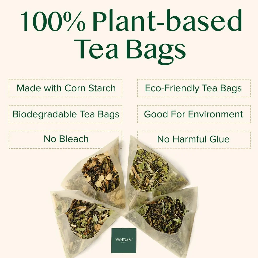 VAHDAM, Indyjska oryginalna torebka herbaty Masala Chai (100 torebek herbaty piramidowej), 100% naturalne przyprawy – czarna herbata, kardamon, cynamon, czarny pieprz i goździki, mieszane i pakowane w