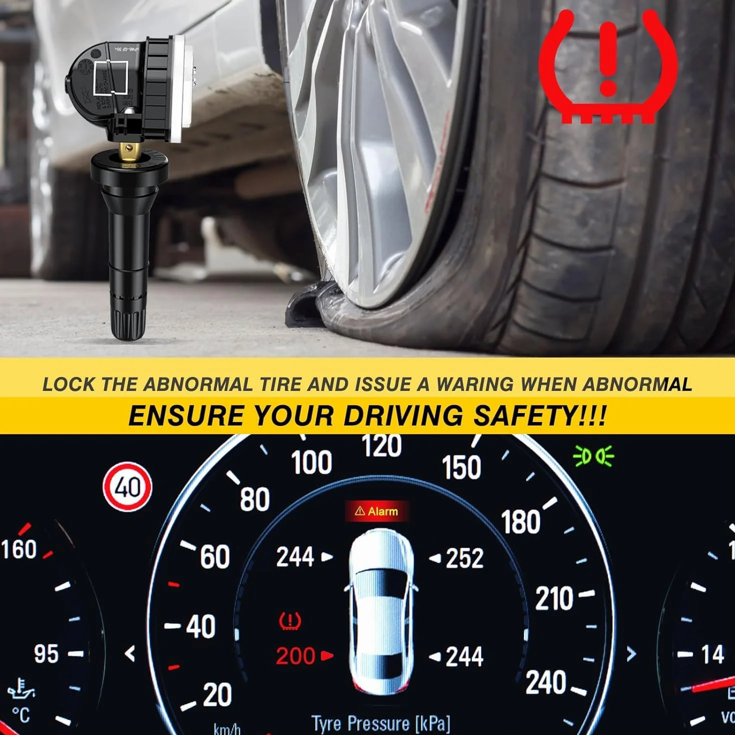 Czujnik ciśnienia w oponach, system kontroli ciśnienia w oponach TPMS czujnik RDKS 433 MHz do OPEL Antara Corsa Insignia Meriva Mokka Zafira, czujnik TPMS 13506028 13594222, 4 sztuki