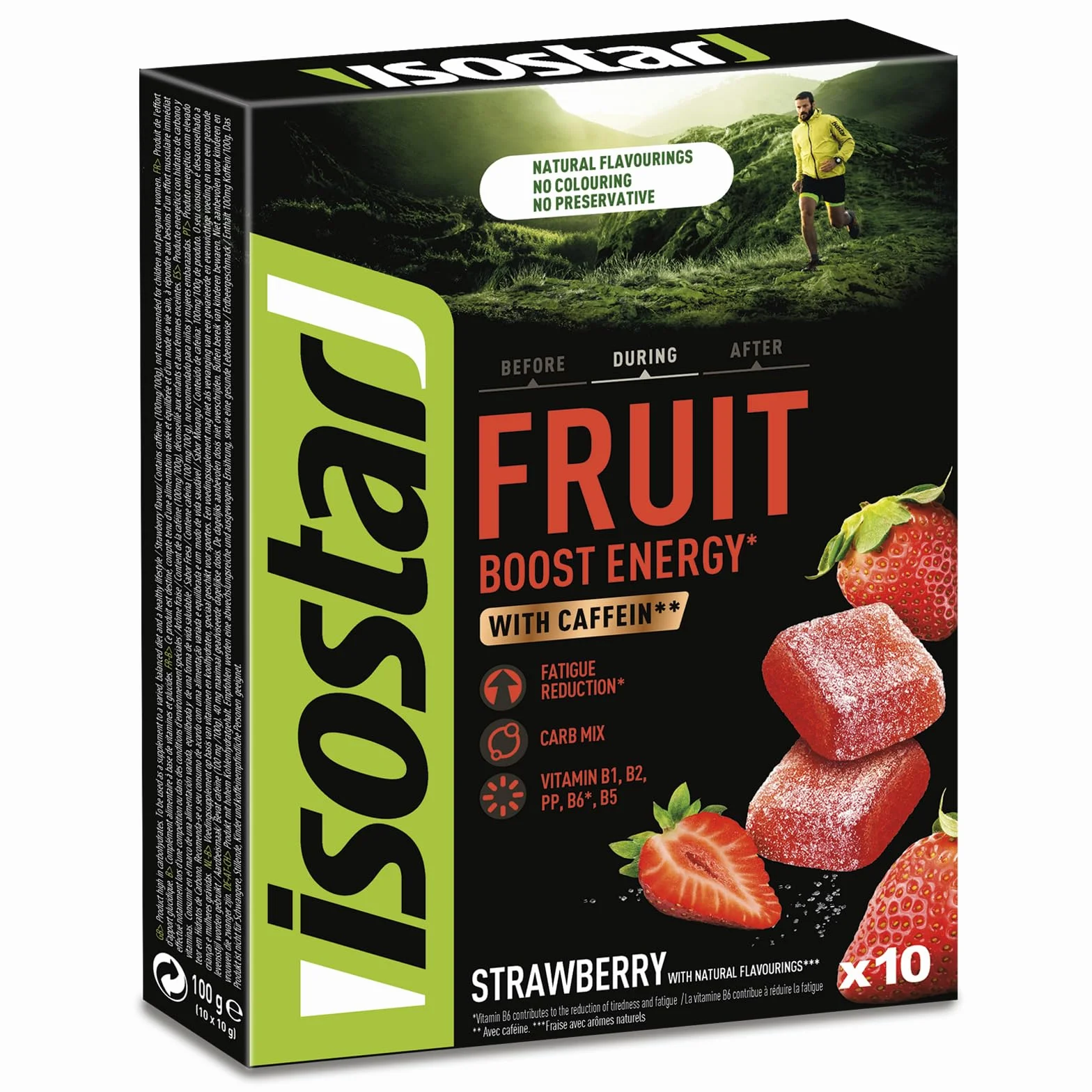 Isostar High Energy Fruit Boost Strawberry, zestaw 5 sztuk (5 x 100 g)