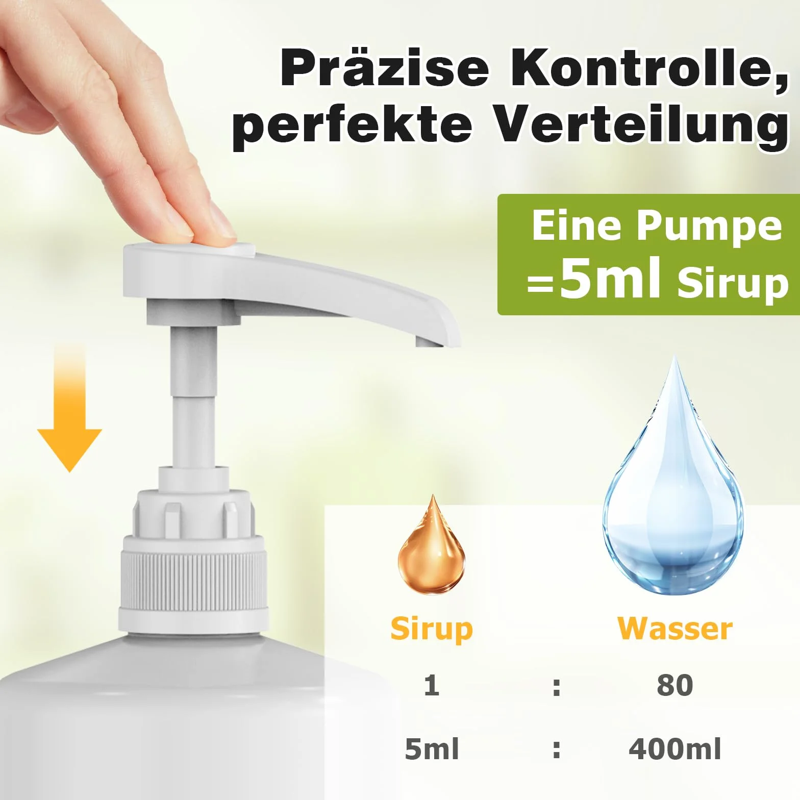 Pompa dozująca Vital Drink 3-częściowa do butelek 500 ml/1000 ml z wężami