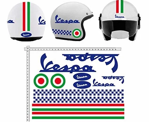 Naklejka Helmet CASCO Kit VESPA BLU NIEBIESKI WŁITALIA Kask VINY POLISHED