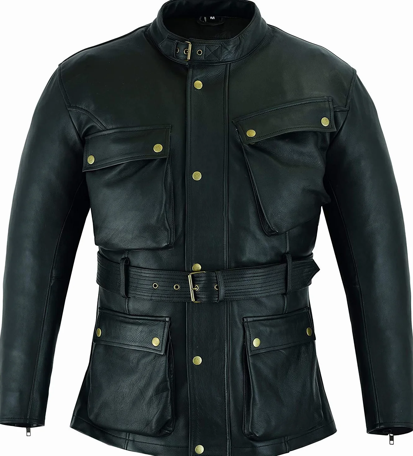 Męska kurtka motocyklowa, premium CE Armour prawdziwa skóra bydlęca nappa, kurtka dla motocyklistów do jazdy na trasie (4XL)