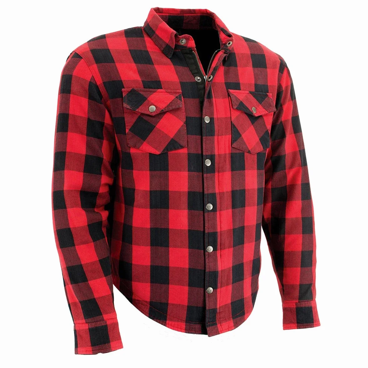Milwaukee Leather MPM1631 Męska koszula flanelowa w kratę CE Armored Biker Mężczyźni Mpm1631 (1 w zestawie)