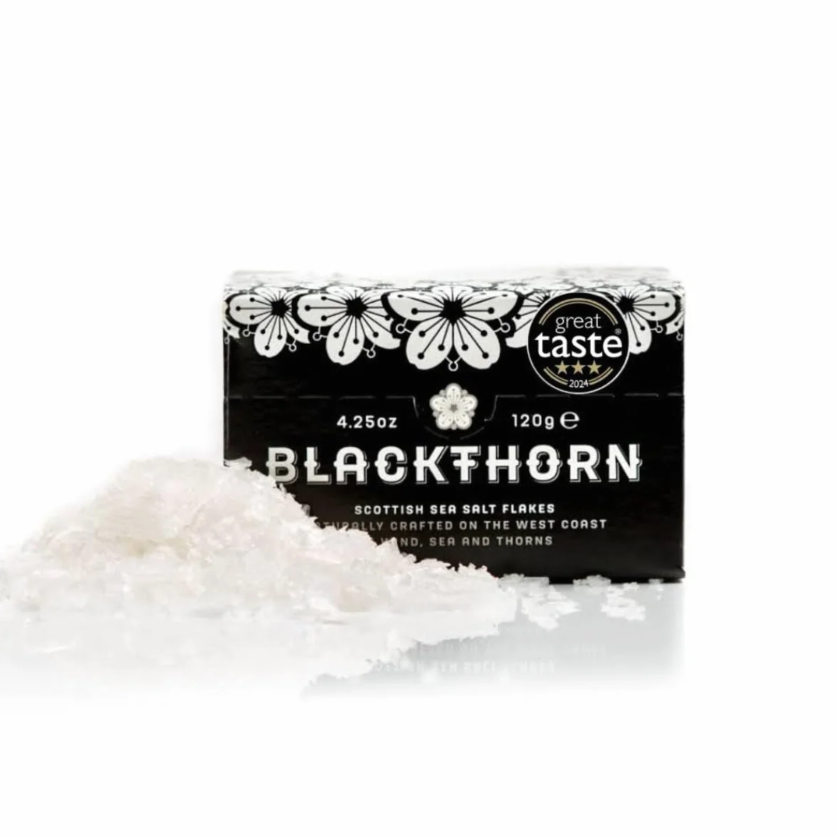 Blackthorn Szkocka Sól Morska w Płatkach Ręcznie zbierana suszona na gałązkach tarniny niefiltrowana 120 g