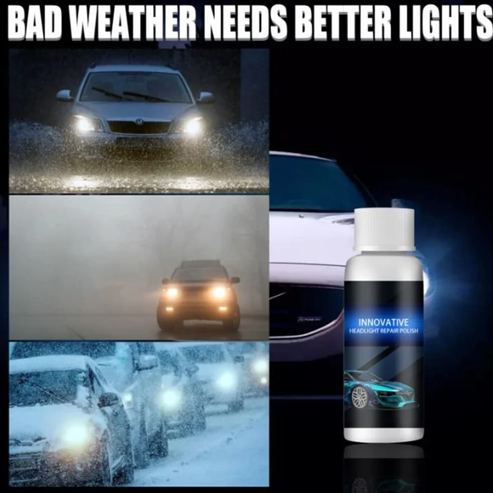 50ml Car Headlight Repair Fluid,2Pcs Headlight Renewal Polish,Car Headlight Polish Kit Scratch Repair Headlight Refurbishing Fluid,Keep Clear Headlight Coating for Car