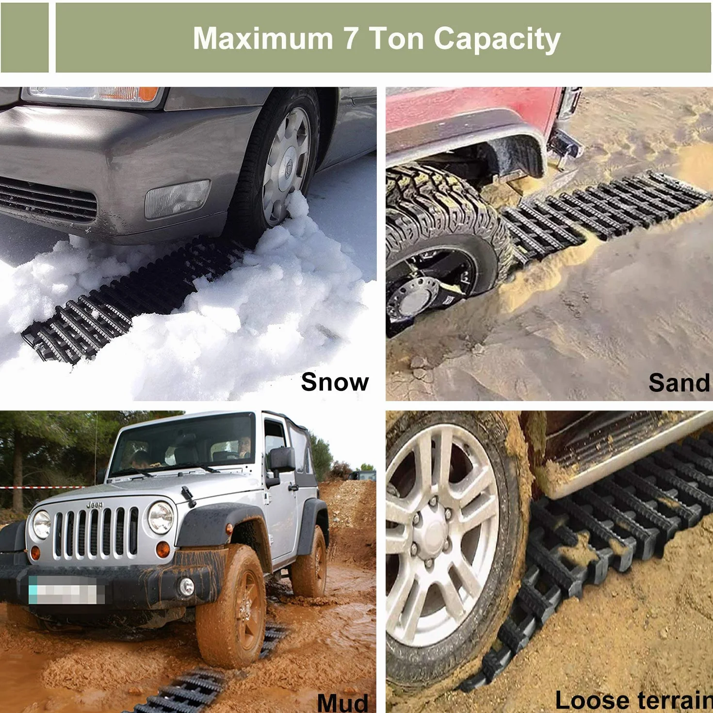 Reliancer 2 szt. mat trakcyjnych TPR 31,5" do wyciągania pojazdu, deski trakcyjne do opon, drabinka trakcyjna, pomoc awaryjna trakcji z torbą – do off-roadu, błota, śniegu, lodu i piasku