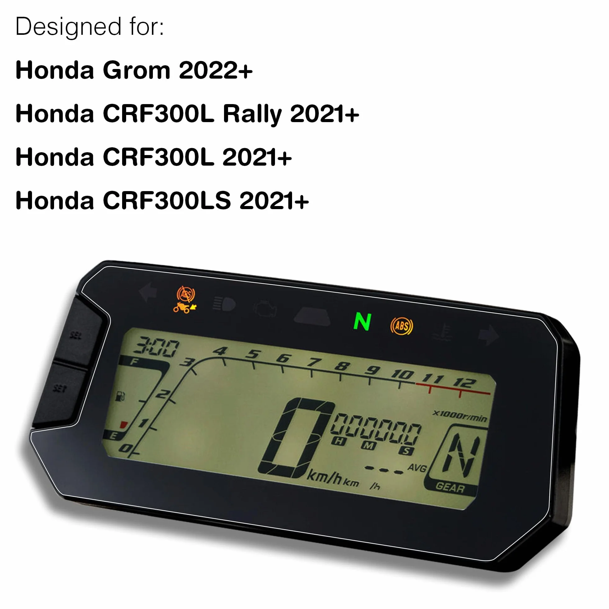 Hartowana szklana folia ochronna do motocykla Honda Grom (2022-2025), CRF300L(S) (2021-2025), wyświetlacz instrumentów o przekątnej 4,5", odporny na zarysowania 9H (czysty HD)
