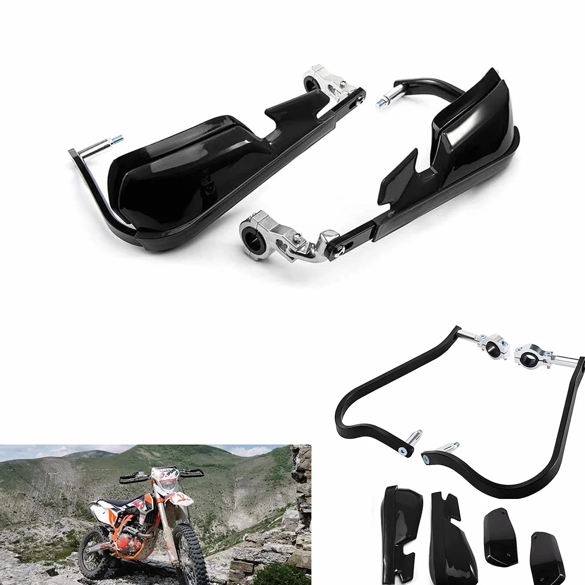 Ochraniacz na dłoń do kierownicy uniwersalny Motocykl Motocross Roller Wiatroodporny 22mm 25mm 28mm Ochraniacz na kierownicę Motocykl Wyposażenie ochronne (A)