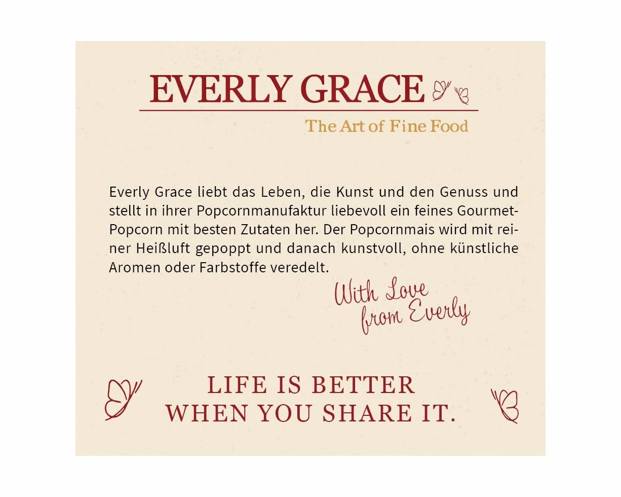 Everly Grace Popcorn – Crunchy Caramel Clouds, 100 g – Chrupiący karmelowy popcorn, ręcznie robiony w naszej manufakturze w Augsburgu, Niemcy