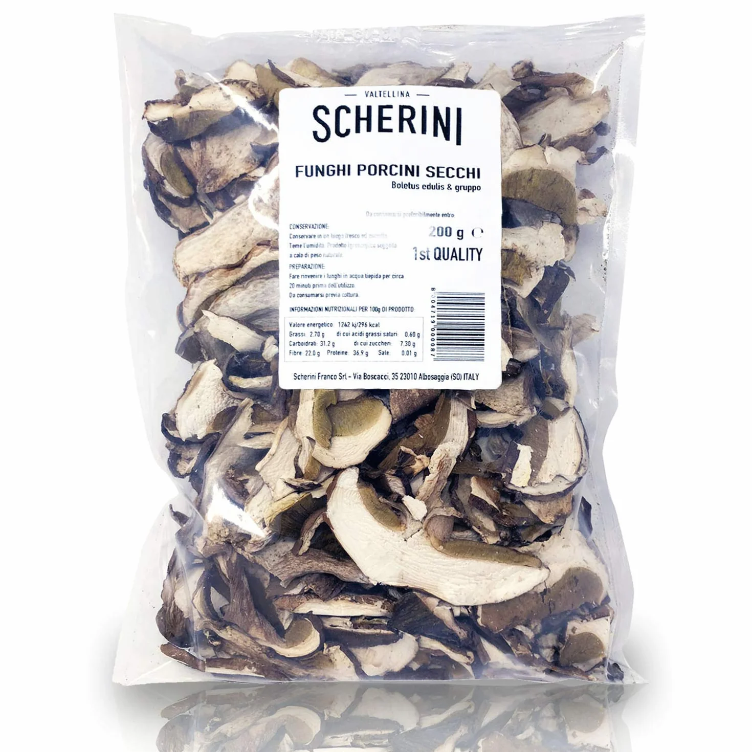 Scherini Valtellina Borowik szlachetny krojony boletus edulis porcini grzyby suszone 200g