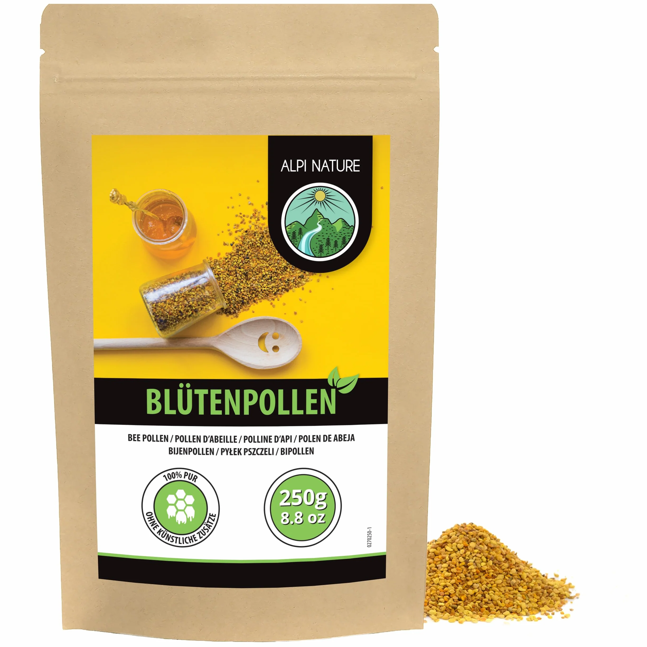 Alpi Nature Pyłek kwiatów 250 g naturalne wielokolorowe bez dodatków UE