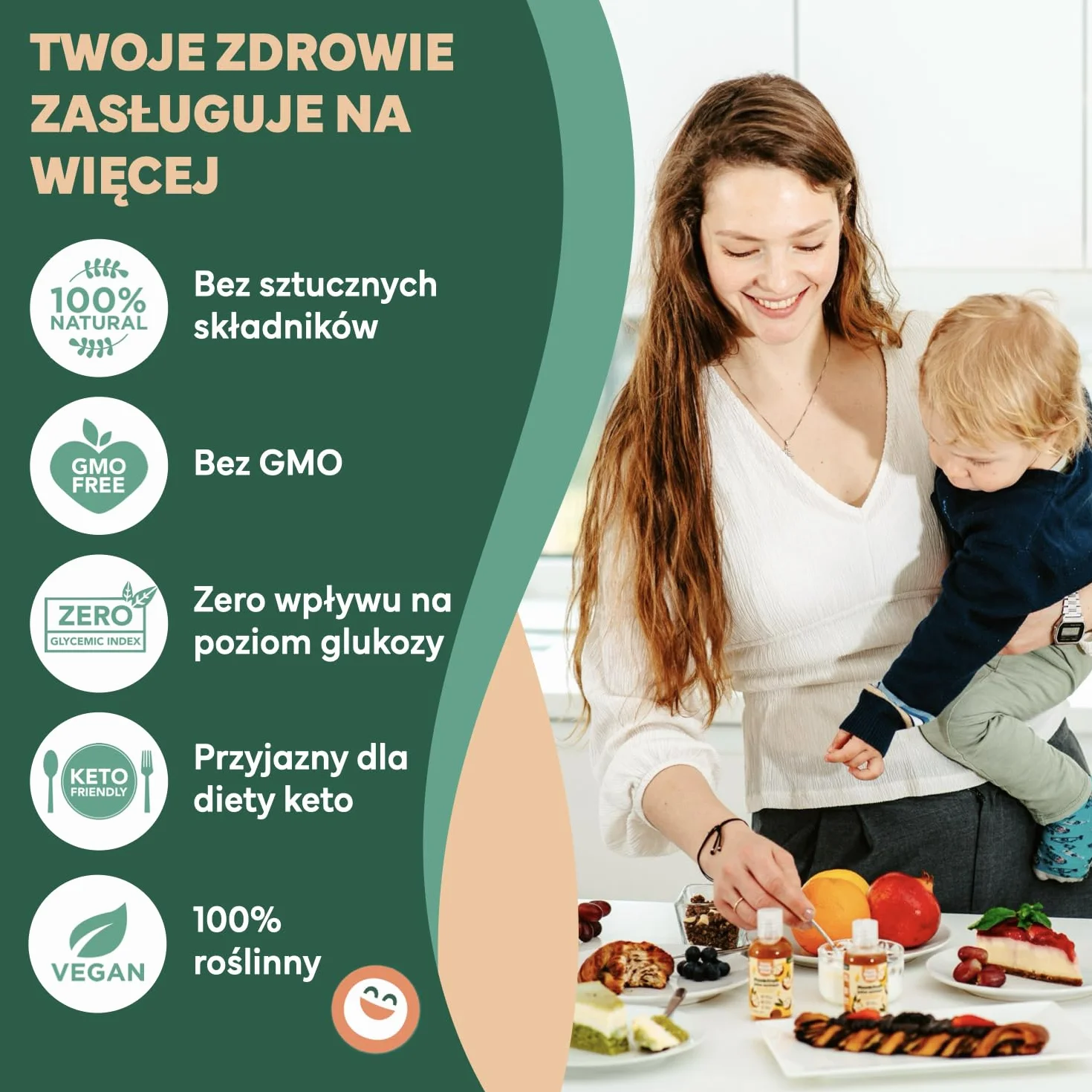 Słodzik z Owocu Mnicha (Monk Fruit) | 100% Naturalny, Idealny do Diety Keto i Niskowęglowodanowej | Bez Goryczy, Bez Erytrolu | Idealny do Deserów i Napojów