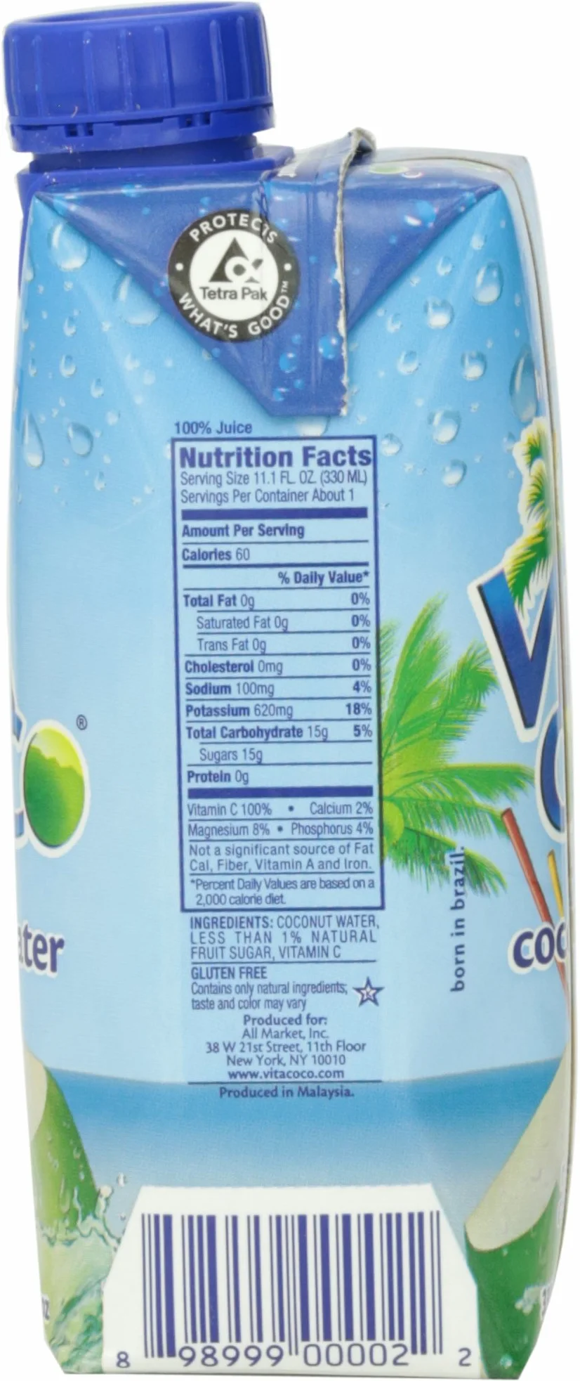 W 100% naturalna woda kokosowa, 330 ml