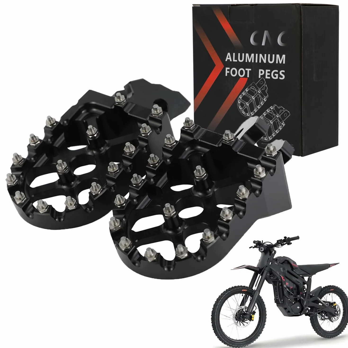 Podnóżki motocyklowe aluminium CNC do Talaria Sting X3/MX3/MX4/MX5 czarne