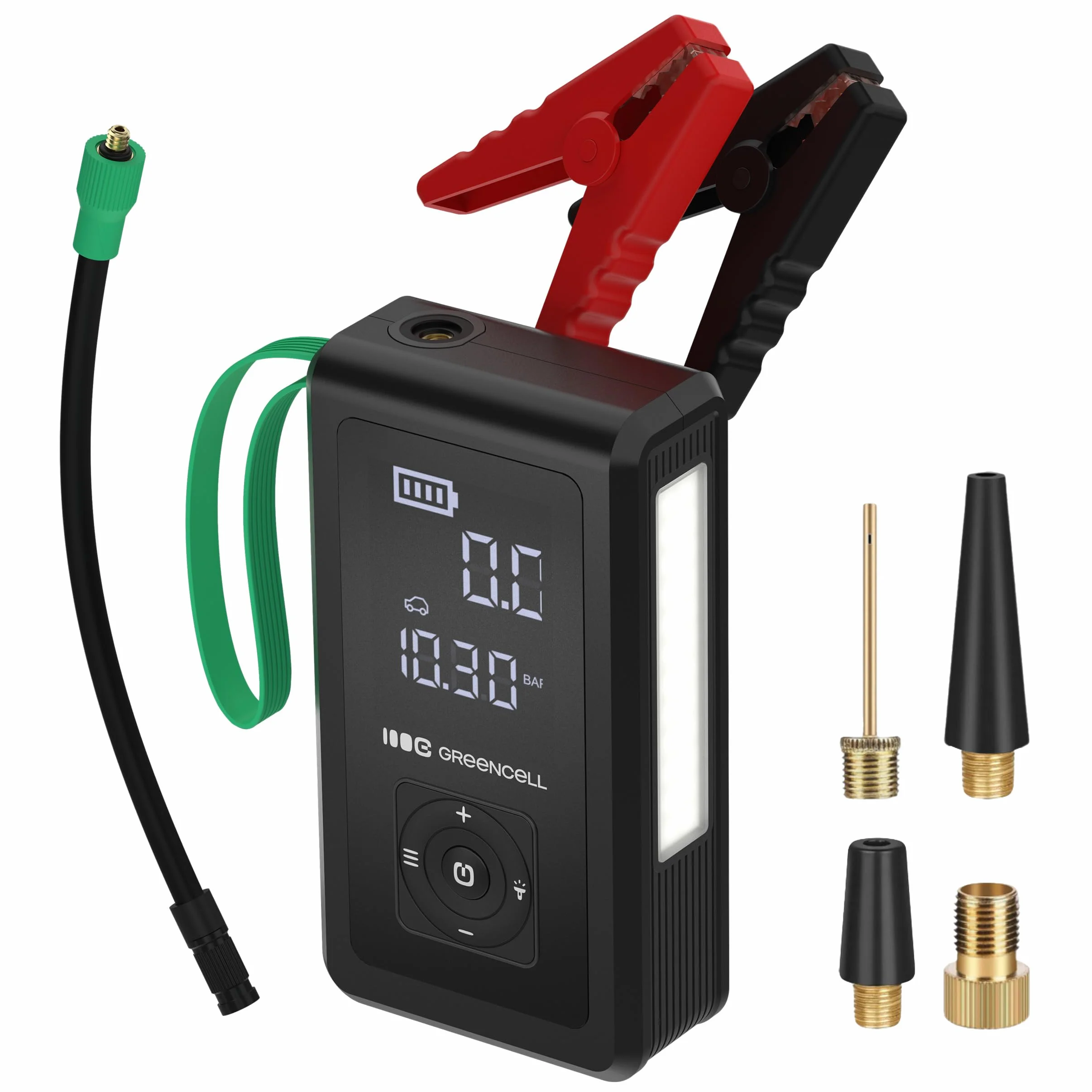 Green Cell PowerBoost Air Power Bank Jump Starter, 1000 A Car Jump Starter Starter, Power Bank z wyświetlaczem, USB-A i USB-C do szybkiego ładowania 8000mAh