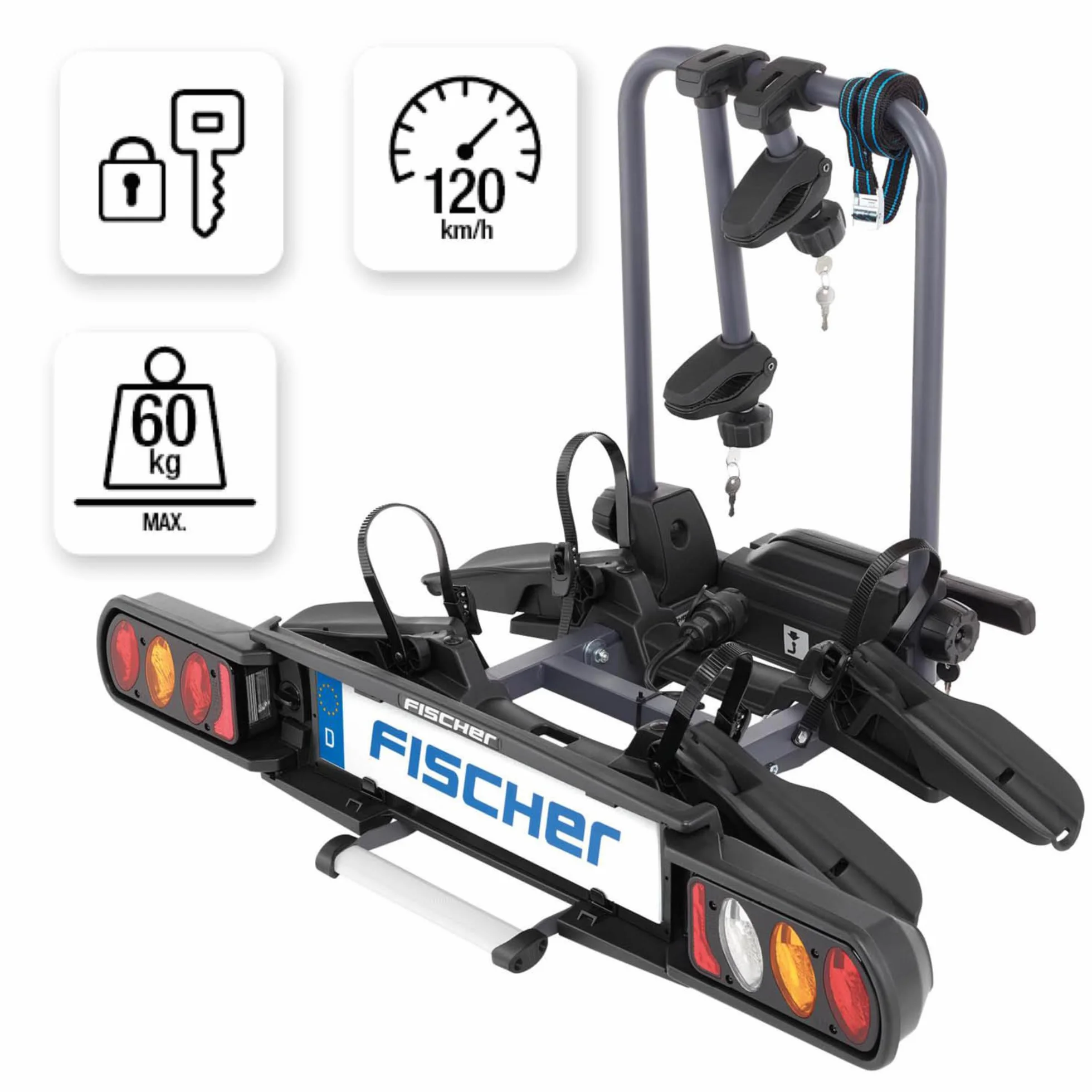 Fischer 126001 Bagażnik, Czarny, Na 2 Rowery