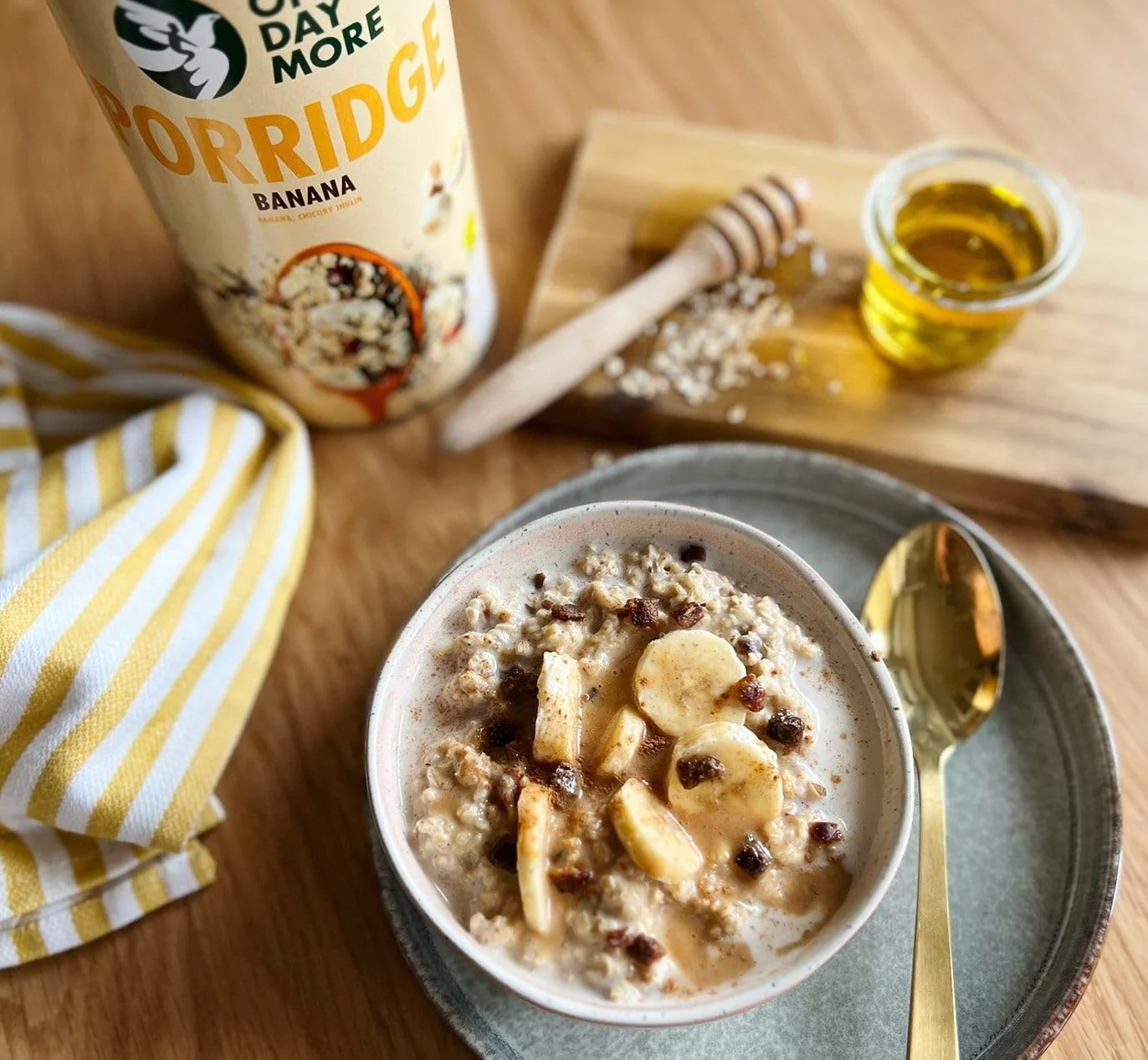 OneDayMore Zestaw Owsianek Bez Cukru – Owocowa, Bananowa i Jabłkowa z Cynamonem | 3×450 g | Naturalne Śniadanie Pełne Błonnika i Energii