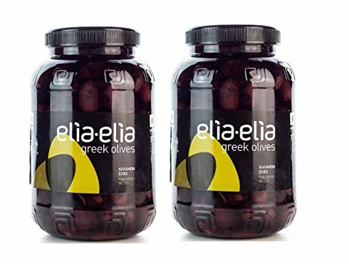 2 x 1 kg czarne oliwki Kalamata Extra Large z rdzeniem – 2 beczki + 10 ml oliwy z oliwek do testu w zestawie – Chalkidiki Grecja