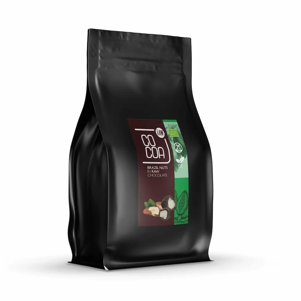 Orzechy brazylijskie w czekoladzie ciemnej 70% BIO 200g – Wegańska surowa czekolada bez rafinowanego cukru – Bez laktozy, z naturalnych składników – Zdrowe tłuszcze Omega-6