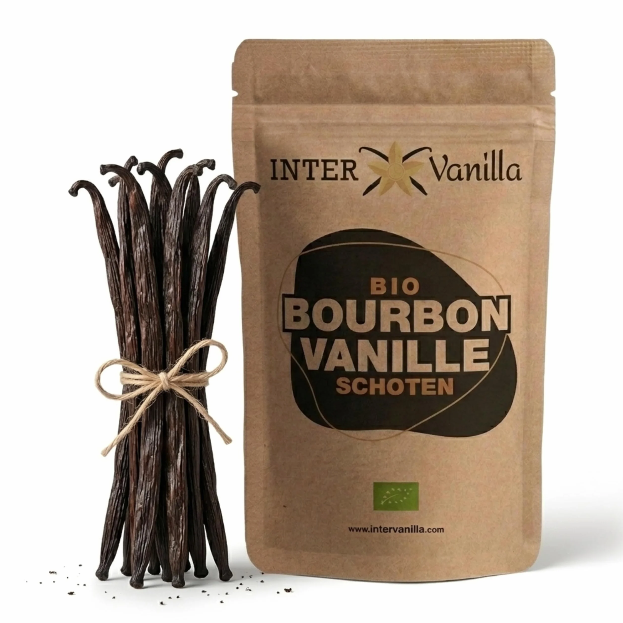 InterVanilla BIO Bourbon płatki wanilii, 6 sztuk, 12-13 cm, bourbon wanilia jakość premium A, z Madagaskaru