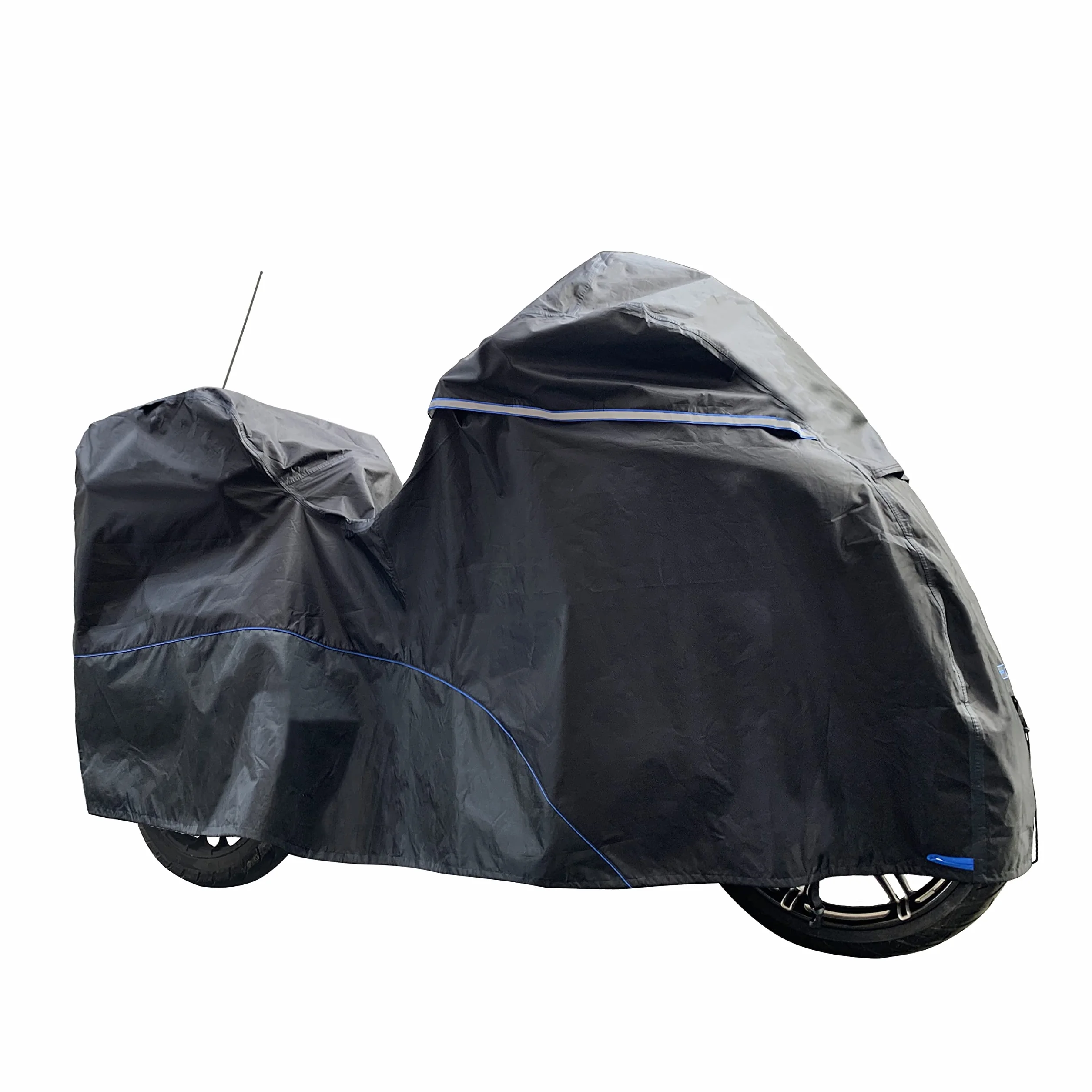 FENRIR 275CM 420D Plandeki i pokrowce na motocykle wodoodporny ochraniać kompatybilny z BMW K1600GTL R18 Honda Gold Wing Tour Indian Pursuit Roadmaster Harley Street Glide Road Glide Ultra Limited