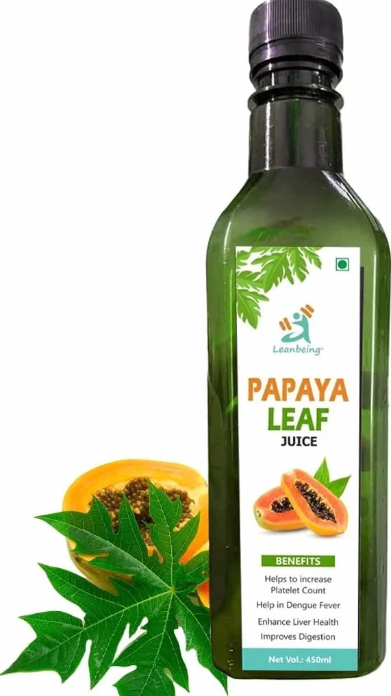 Sok z liści papai 450ml | Czysty | Zwiększa liczbę płytek krwi | Dobry dla skóry i włosów