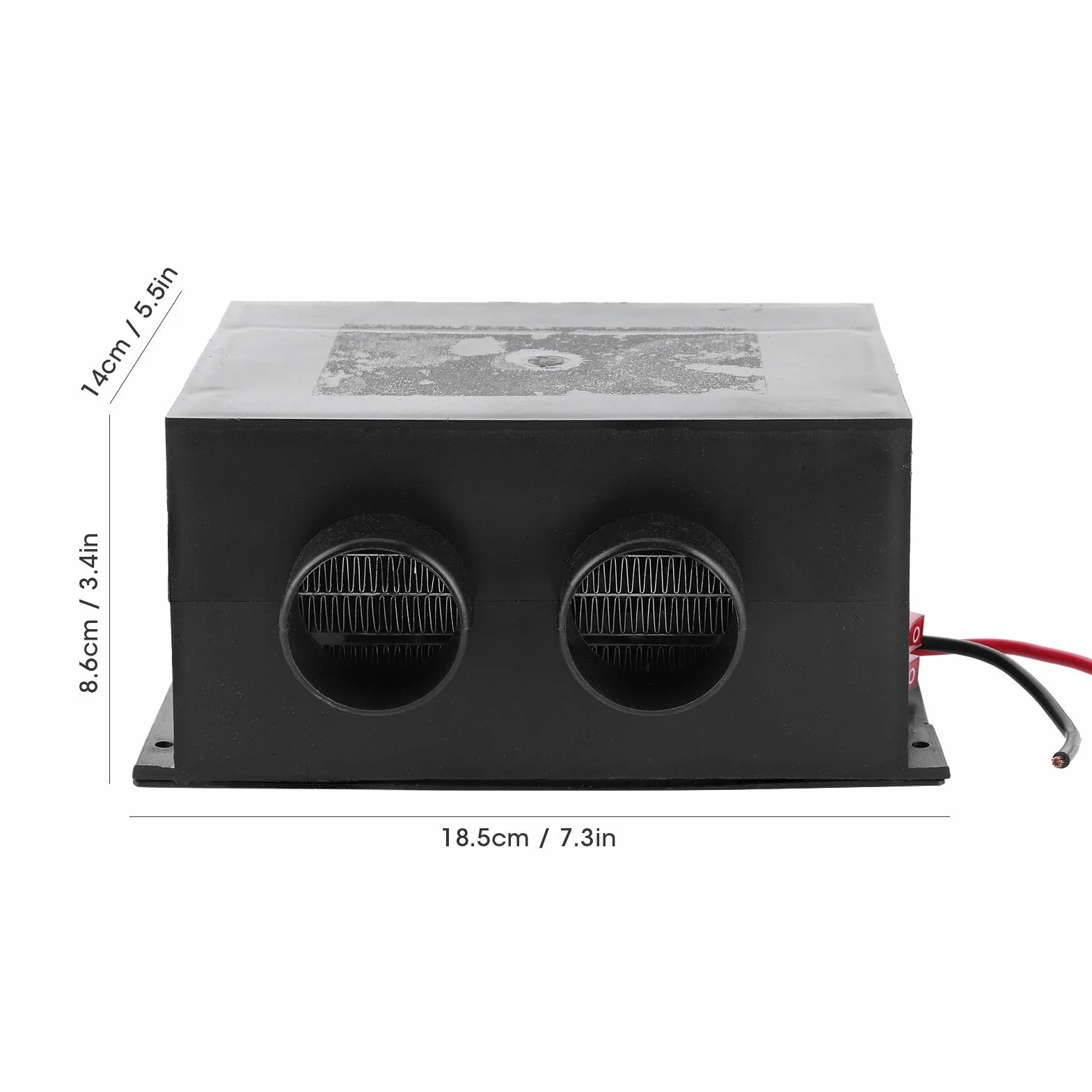 Ogrzewacz Samochodowy, 12V 600W Podgrzewacz Samochodowy 2 Otwory Przenośny Zimowy Szybkie Ogrzewanie Cieplej Usuwanie Szronu Bezgłośne Uniwersalne
