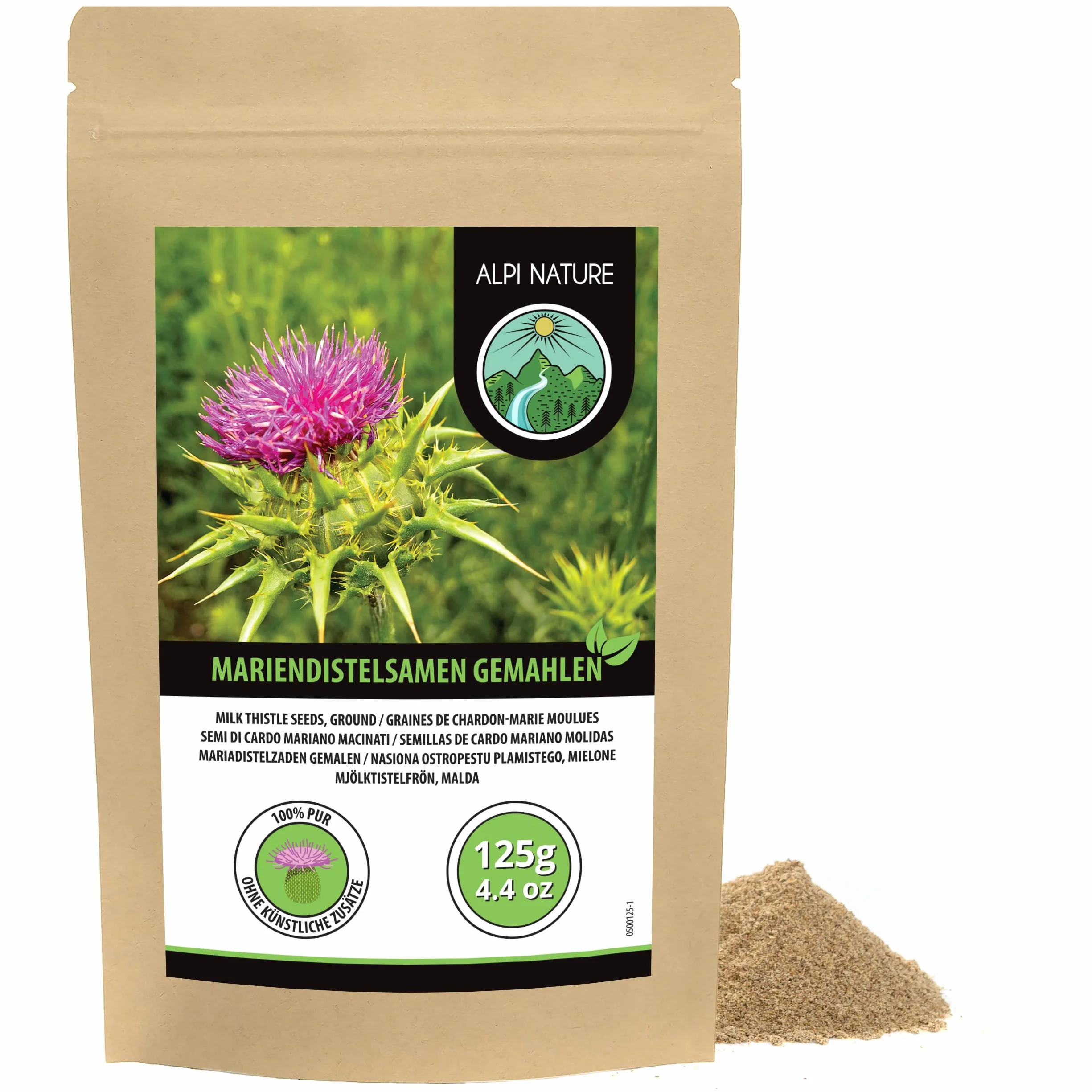 Alpi Nature Proszek z Ostropestu Plamistego 125g, Mielone Nasiona Ostropestu