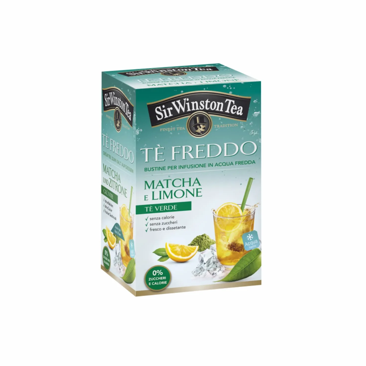 Herbata Sir Wiston Matcha mrożona zielona herbata cytryna zero cukru kalorii 18 torebek 45 g
