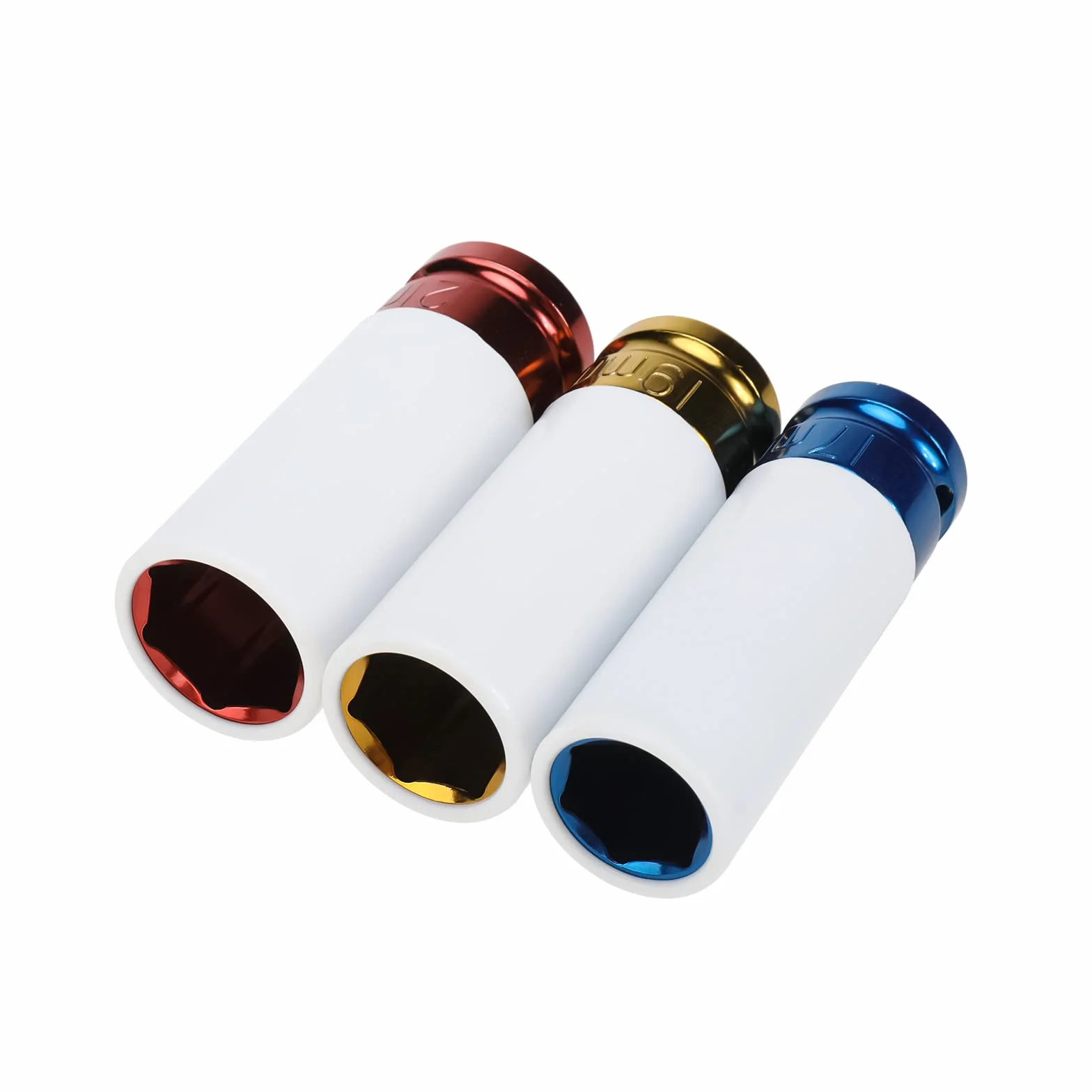 BOOMSTART 1/2" zestaw nasadek do nakrętek kół 17 19 21mm aluminiowe cienkie ochronne