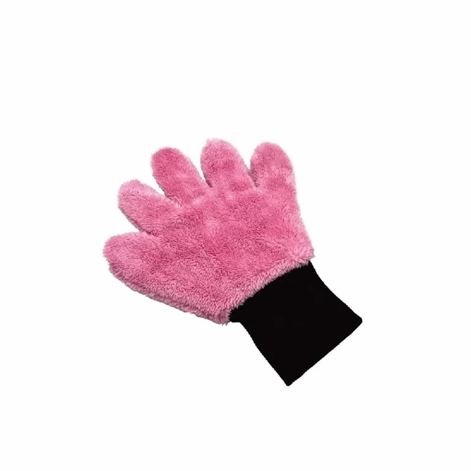 Rękawiczki z polaru do mycia samochodu, Rękawiczki polarowe pluszowe Bear Paw do mycia samochodu 2 szt. 5 F er Pianka odporna na zarysowania Wielokolorowe(Roze)